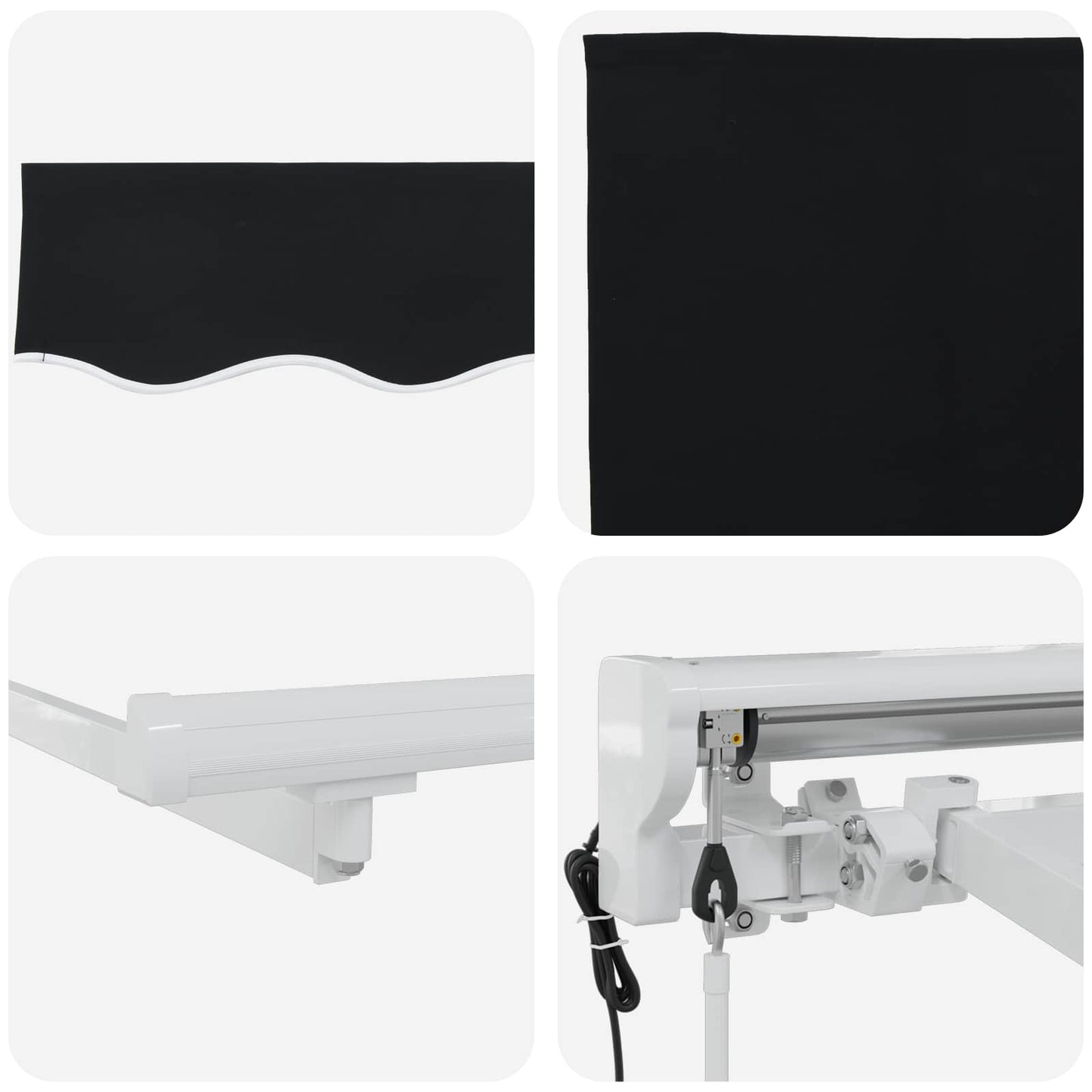 Elektrische ausziehbare Markise Schwarz 4 × 3,5 m