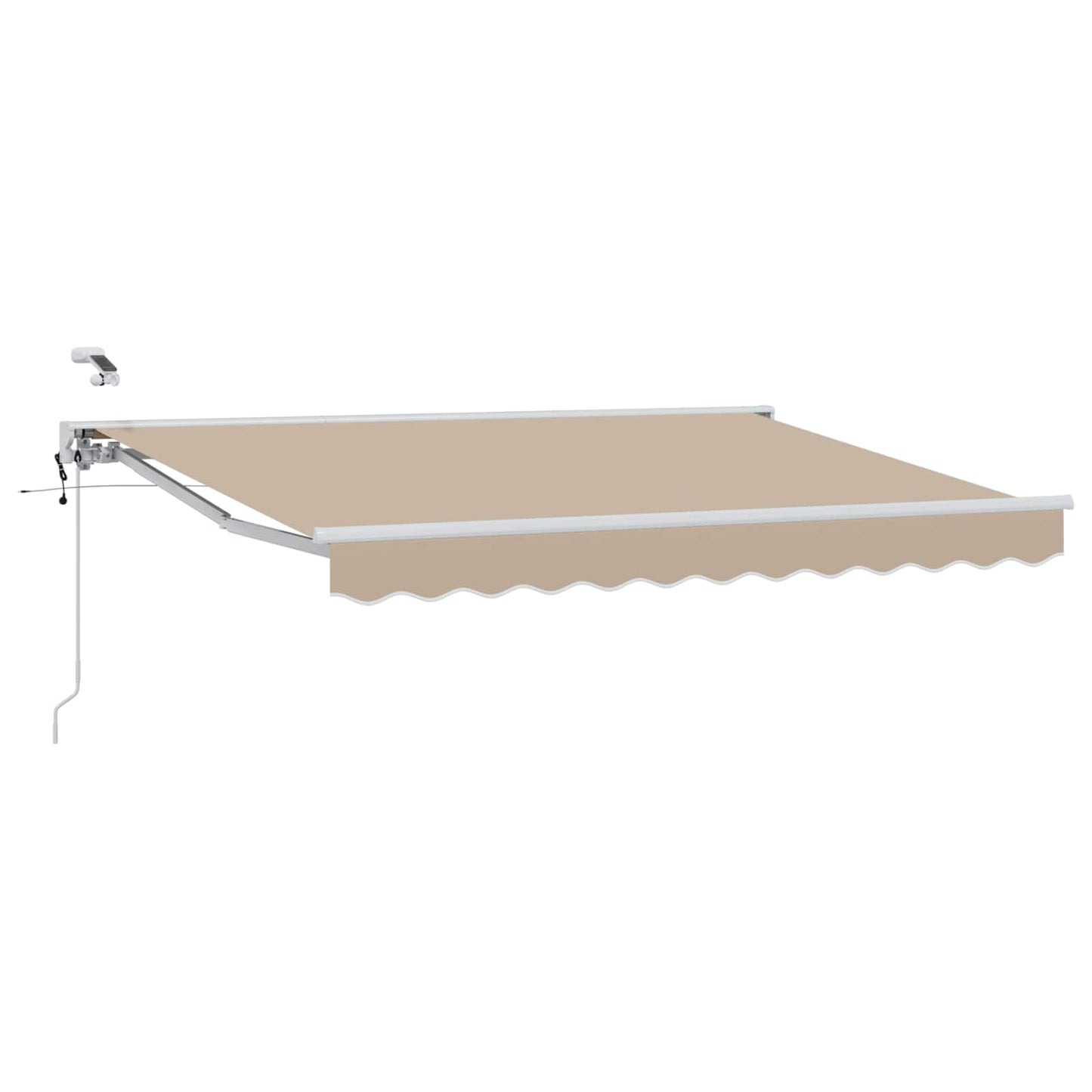Elektrische ausziehbare Markise Beige und Weiß 3 x 2,5 m