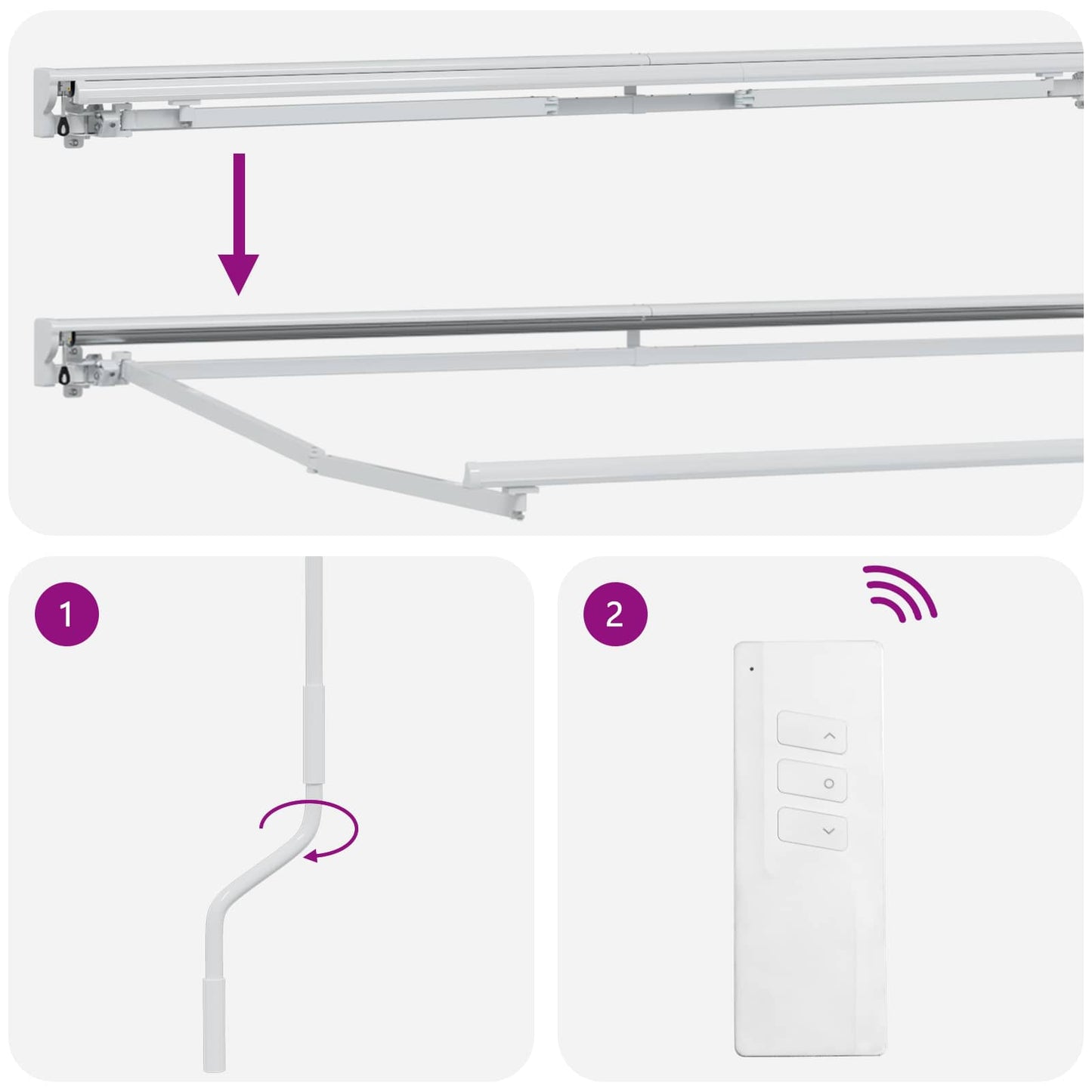 Elektrische ausziehbare Markise Beige und Weiß 3,5 x 2 m