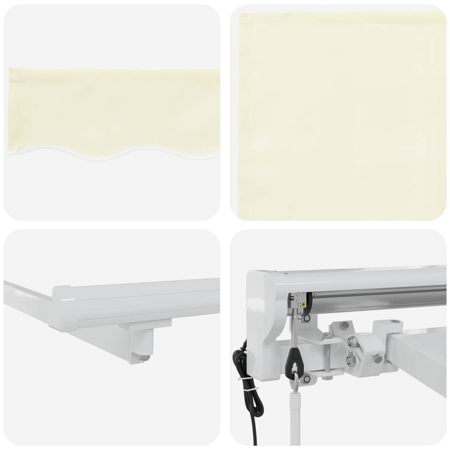 Elektrische ausziehbare Markise Creme und Weiß 4,5 × 3 m