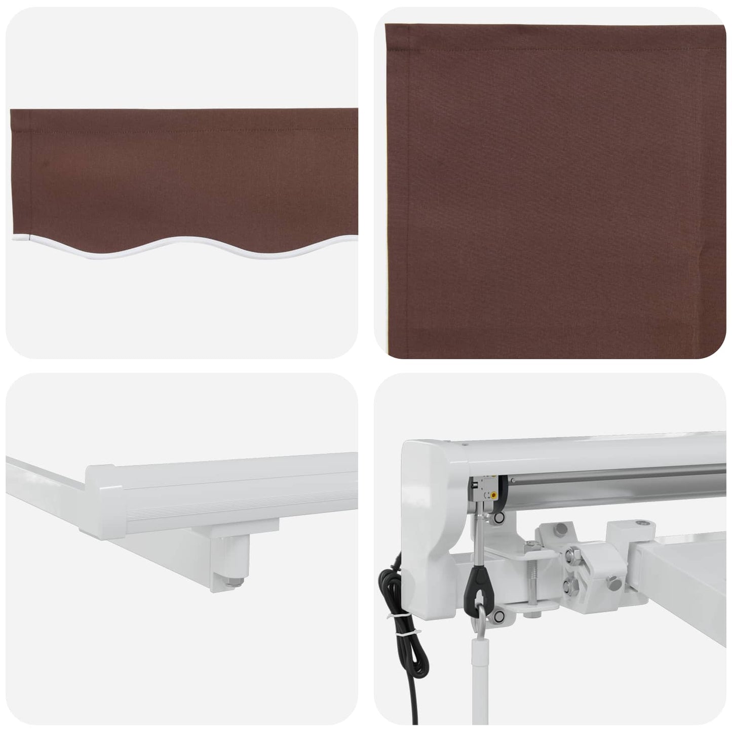 Elektrische ausziehbare Markise Braun und Weiß 5 x 3 m