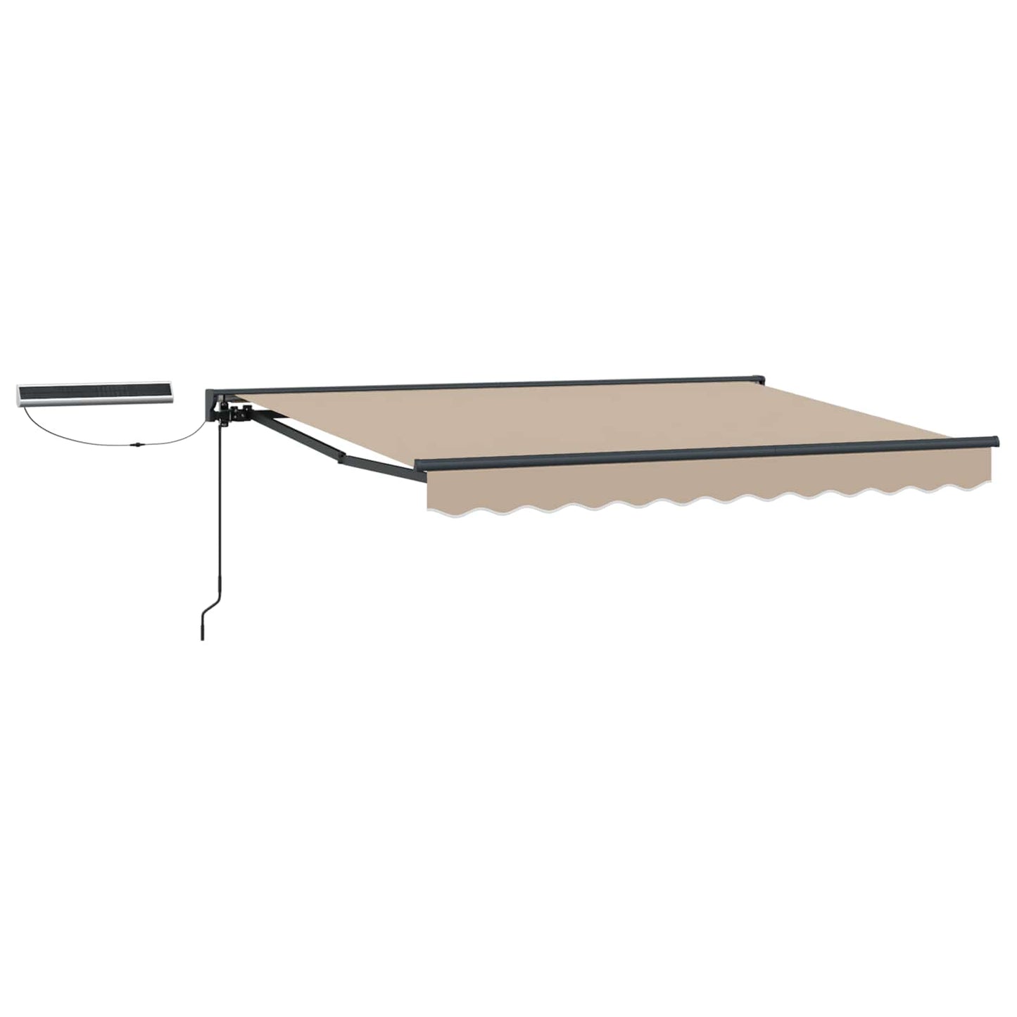 Elektrische ausziehbare Markise Beige und Anthrazit 3,5 x 2 m