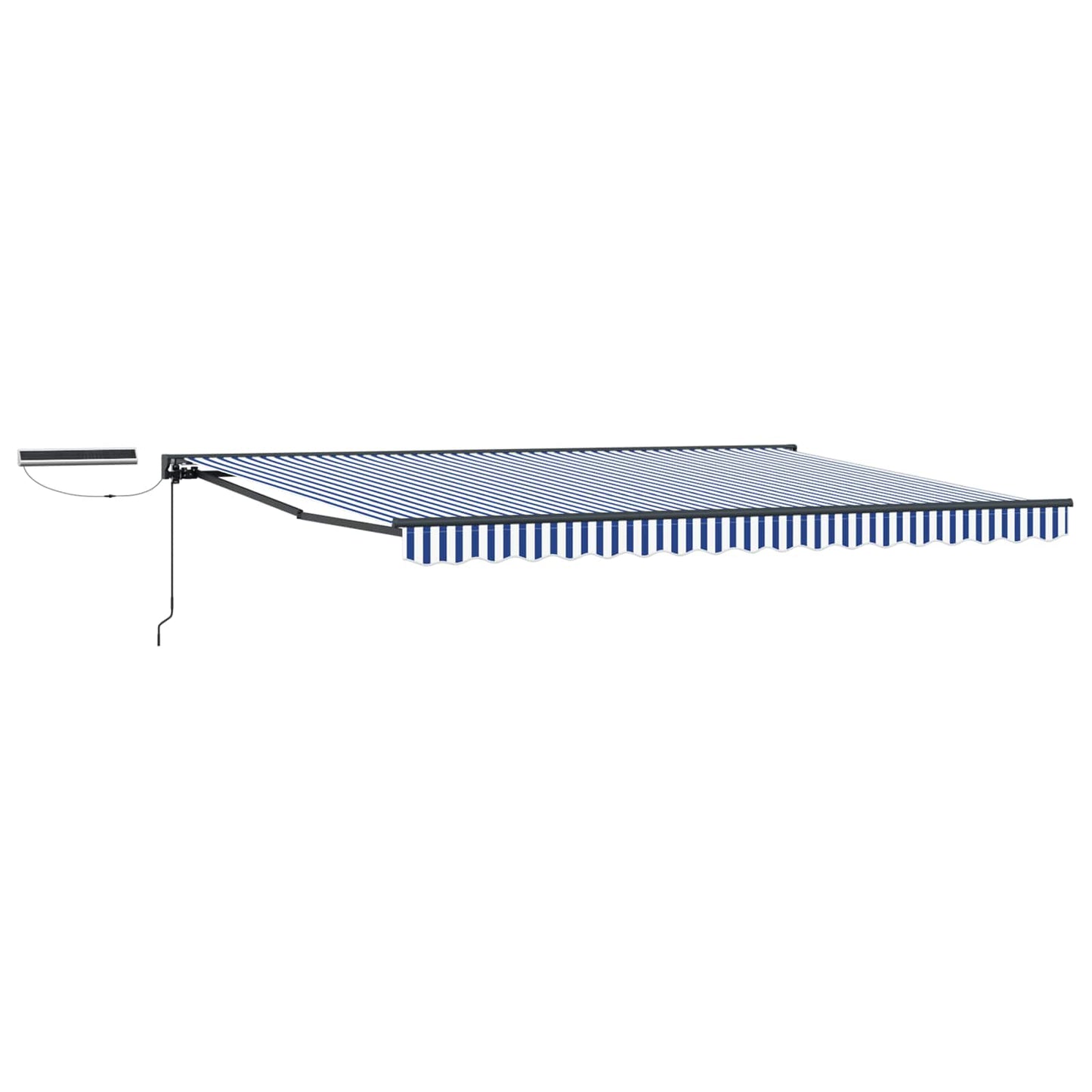 Elektrische ausziehbare Markise Blau, Weiß, Anthrazit 4 × 3,5 m