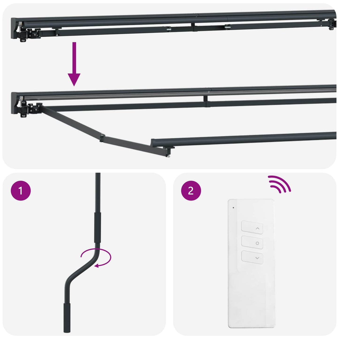 Elektrische ausziehbare Markise Creme und Anthrazit 4 × 3,5 m