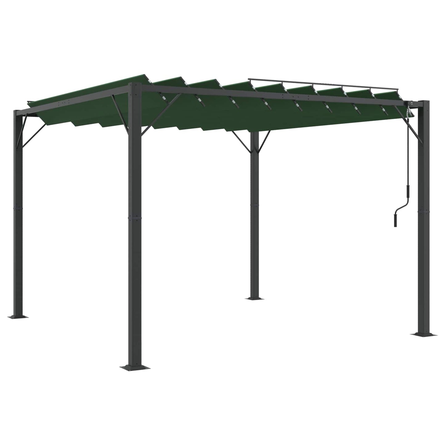 Gazebo mit Lamellen-Dach Grün 3 x 3 x 2,14 m