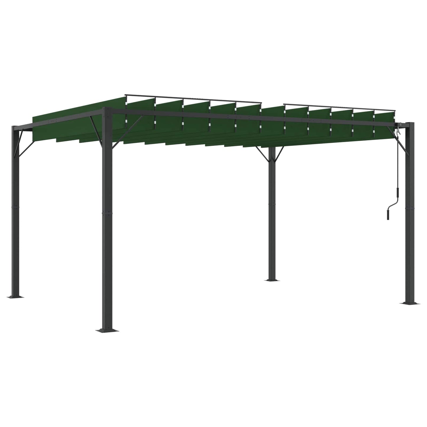 Gazebo mit Lamellen-Dach Grün 3 x 4 x 2,14 m