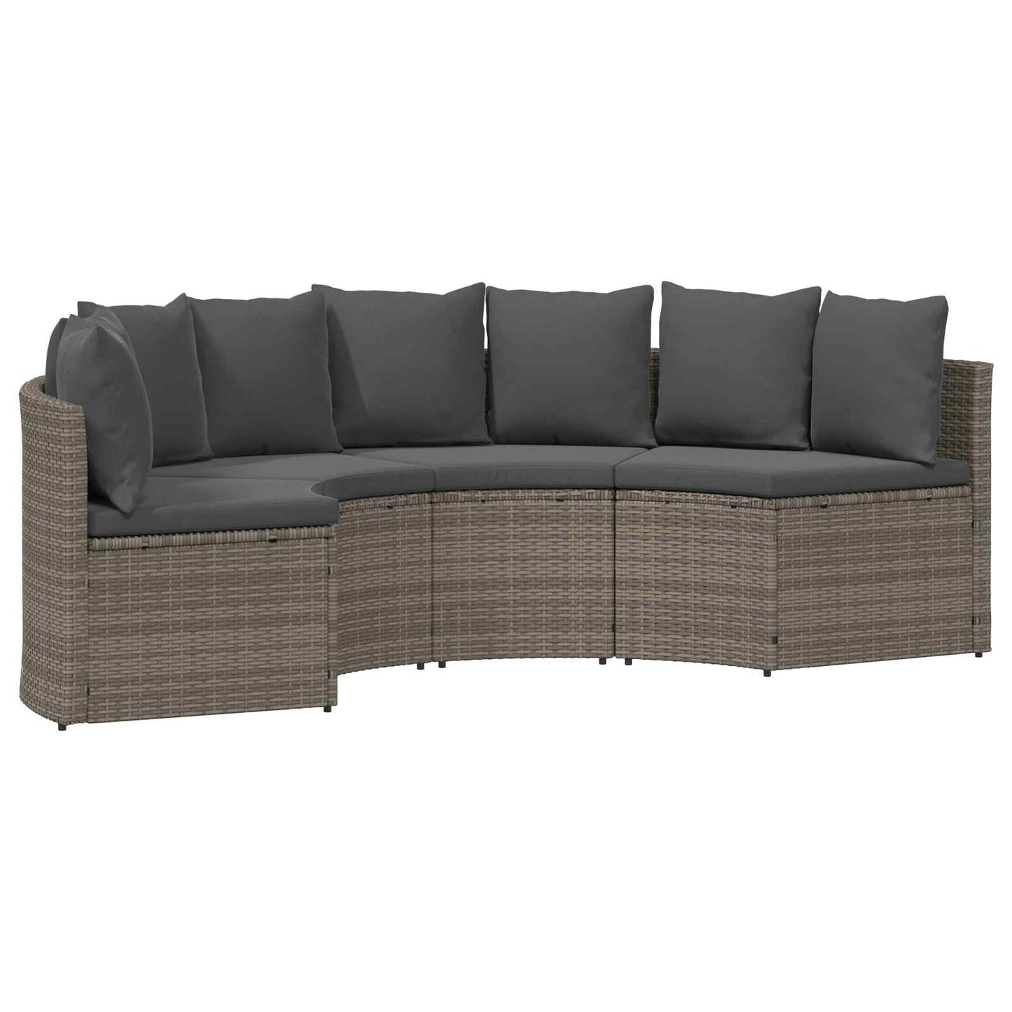 Sofa Set 2 pcs Grau Massives Akazienholz und Poly Rattan