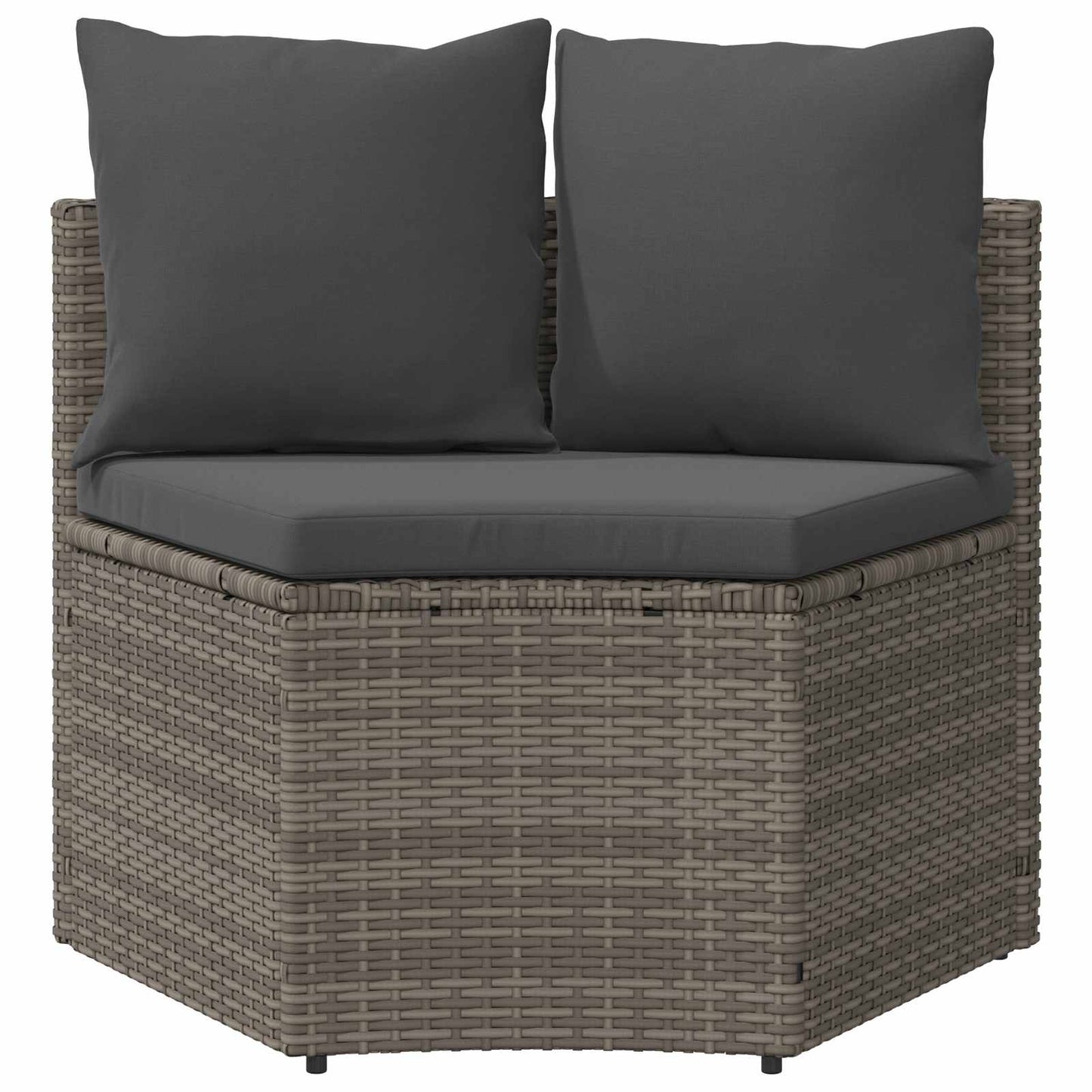 Sofa Set 2 pcs Grau Massives Akazienholz und Poly Rattan