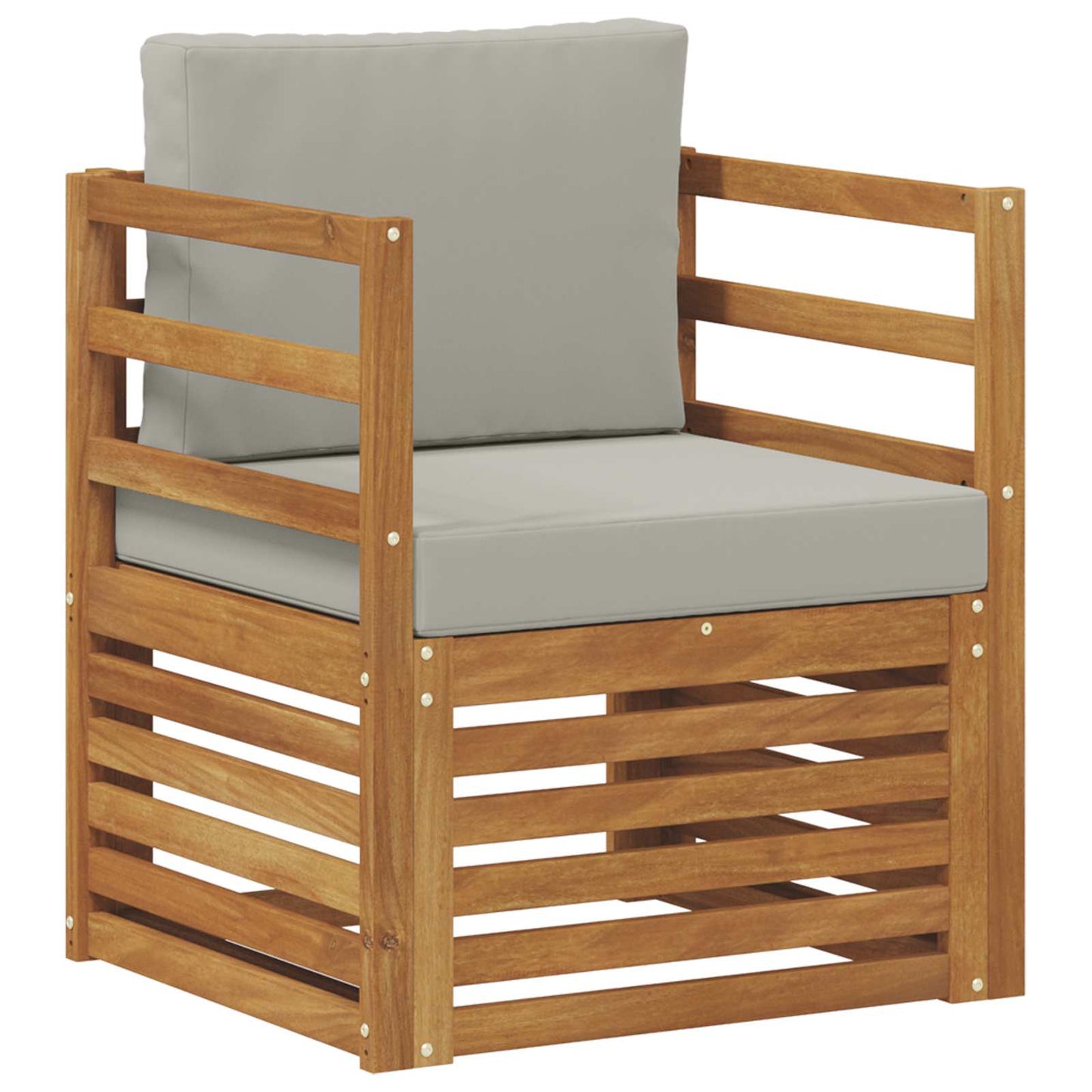 Outdoor-Sofa Massives Akazienholz und Polyester Natur