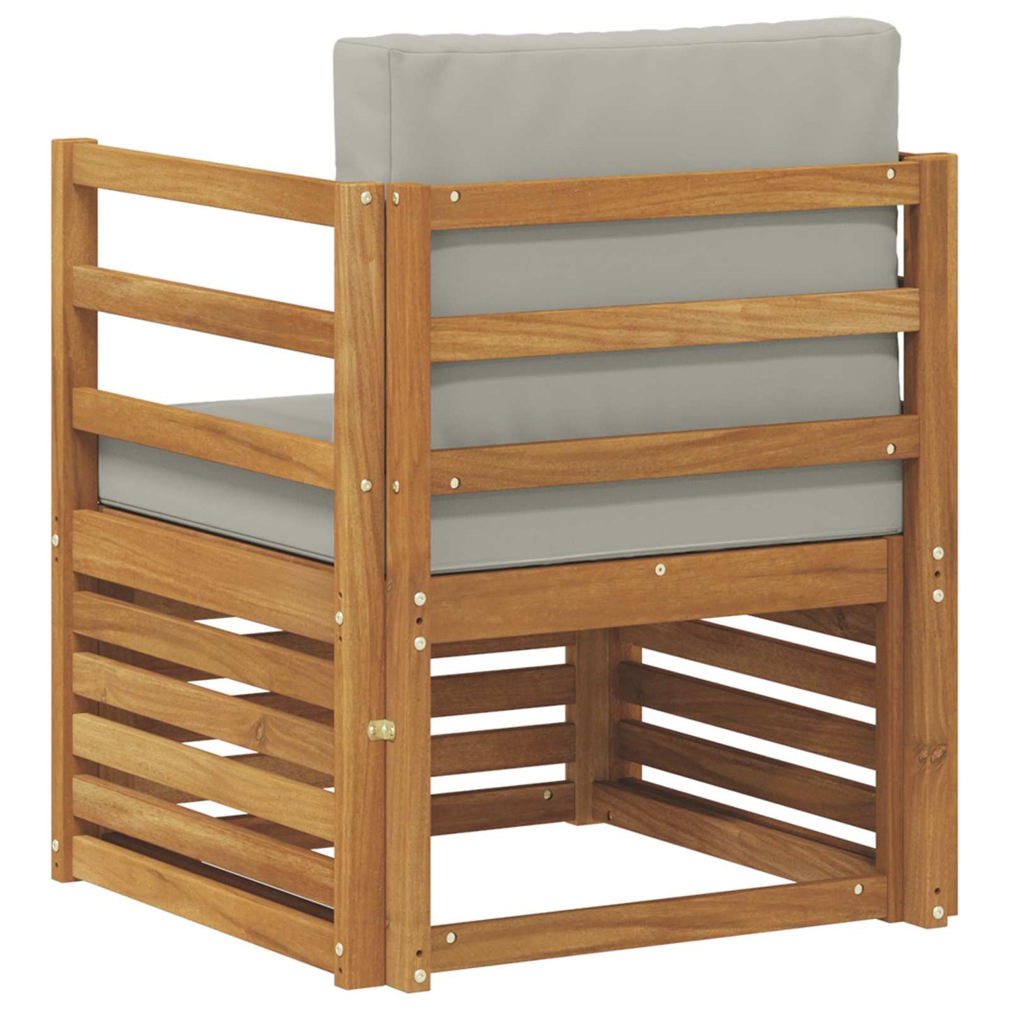 Outdoor-Sofa Massives Akazienholz und Polyester Natur
