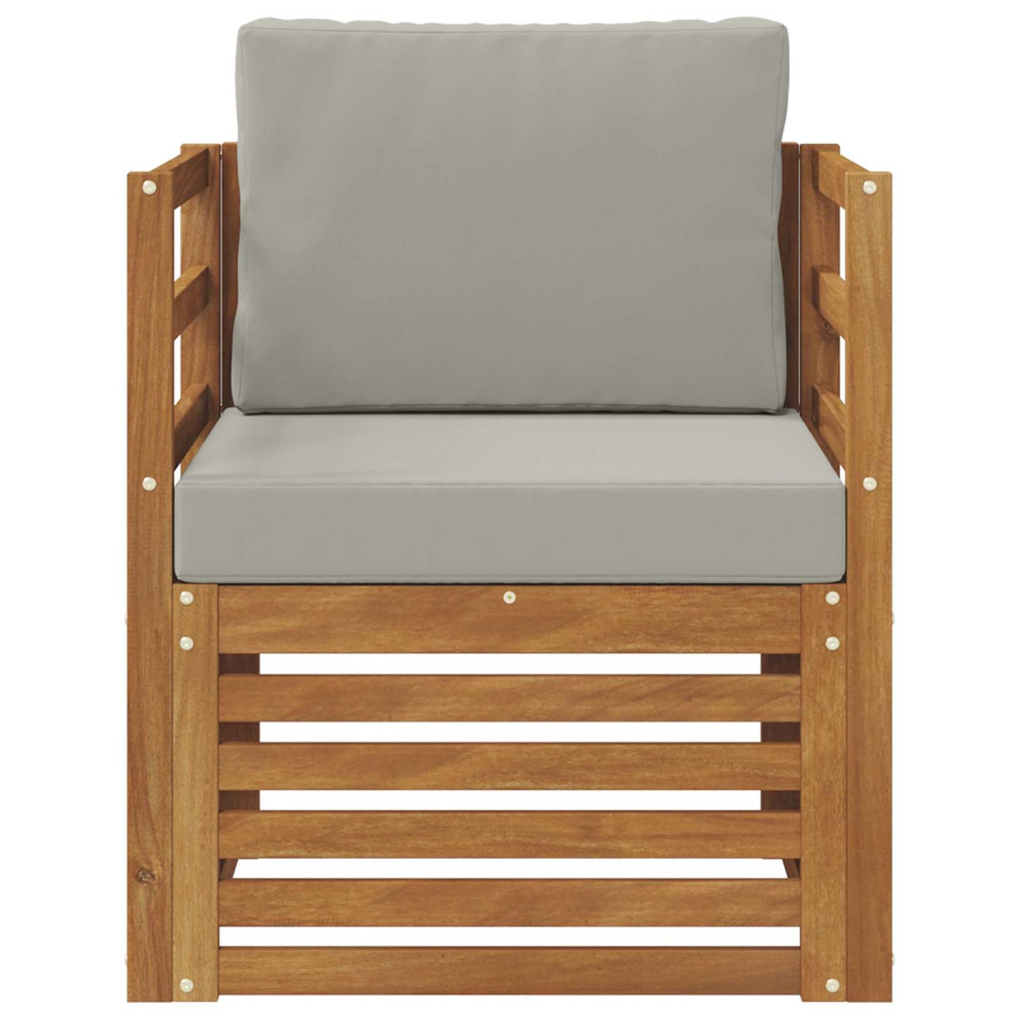 Outdoor-Sofa Massives Akazienholz und Polyester Natur