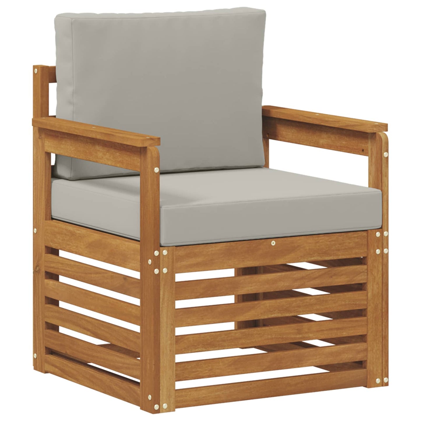 Outdoor-Sofa Massives Akazienholz und Polyester Natur
