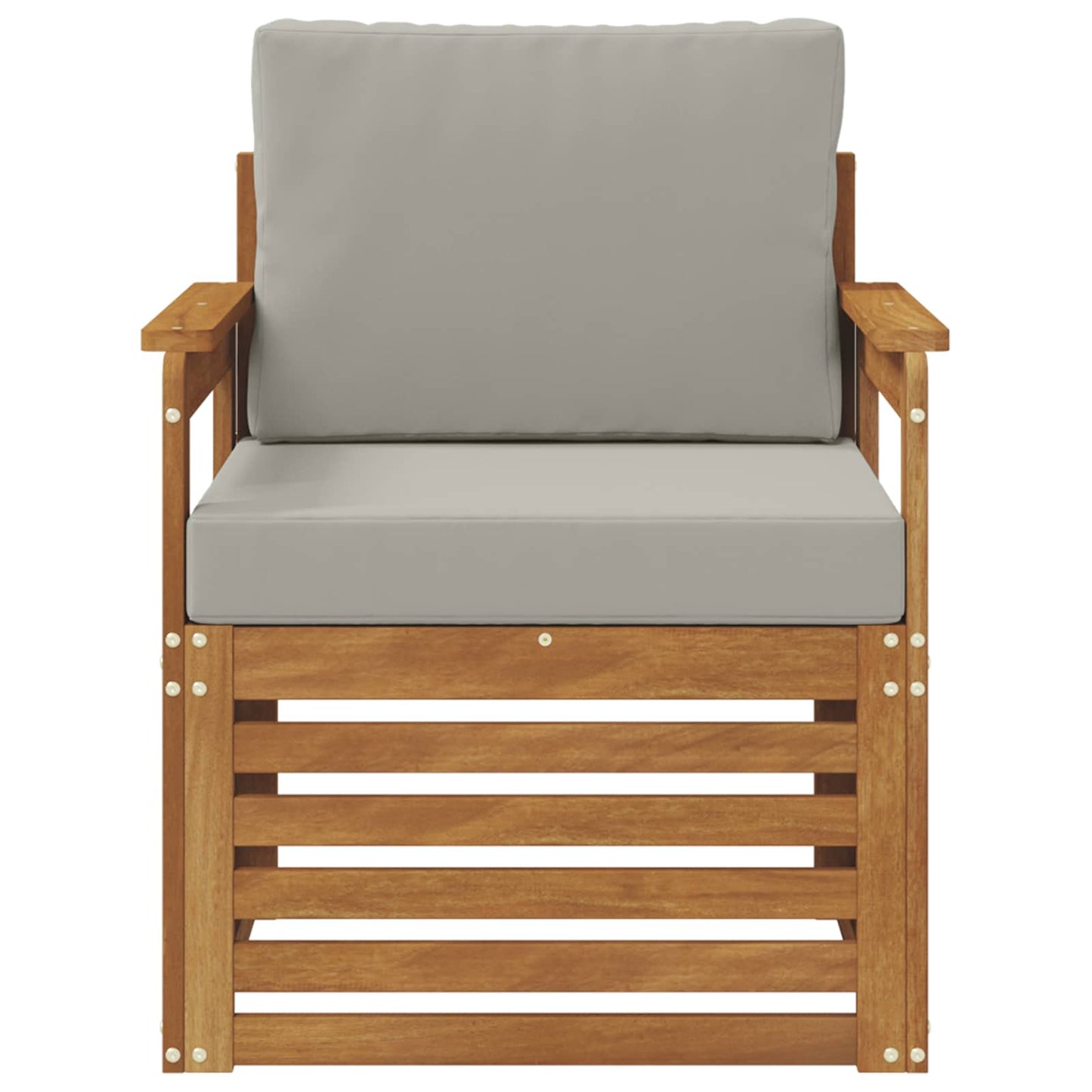 Outdoor-Sofa Massives Akazienholz und Polyester Natur