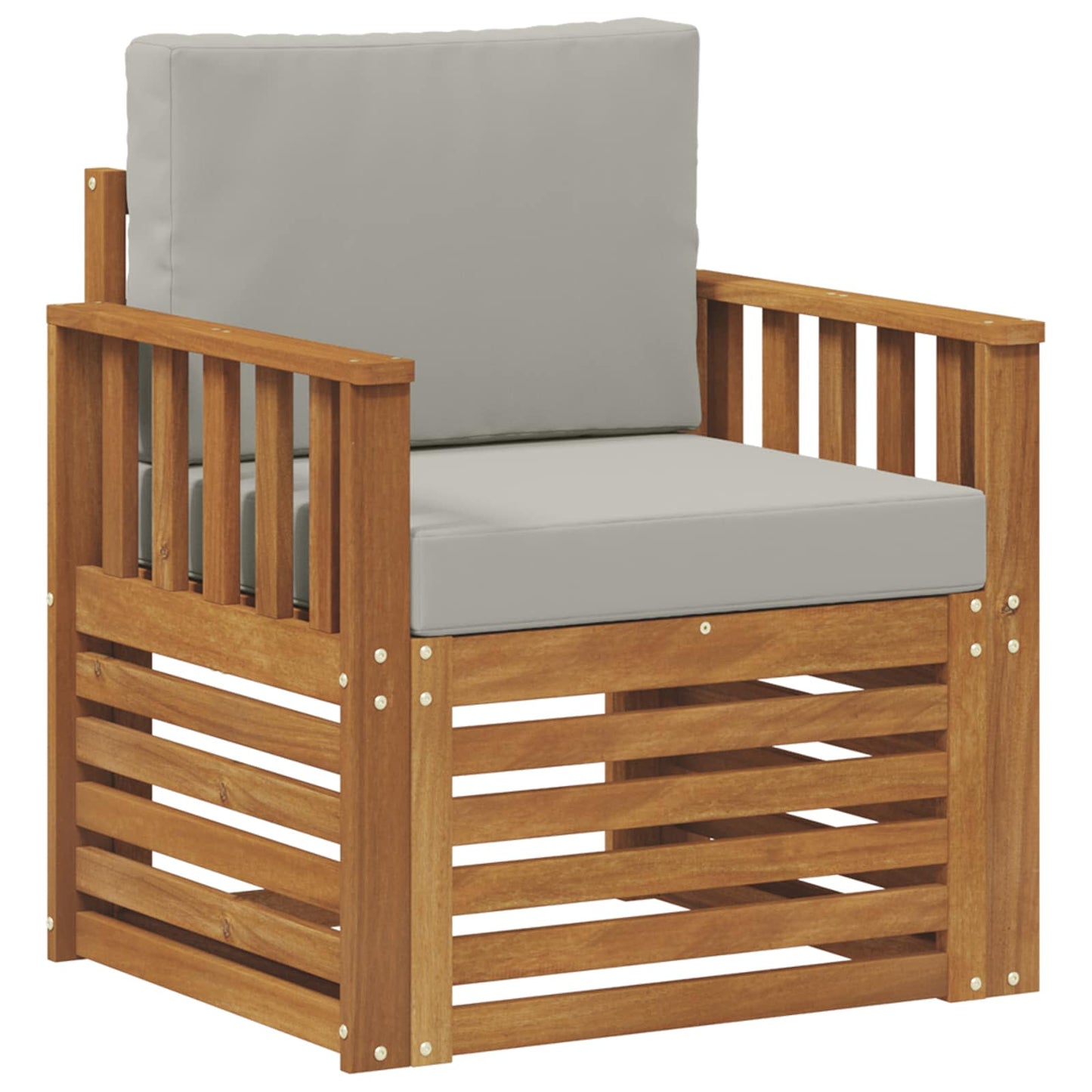 Outdoor-Sofa Massives Akazienholz und Polyester Natur