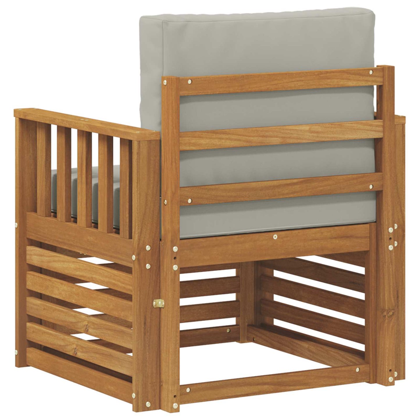 Outdoor-Sofa Massives Akazienholz und Polyester Natur
