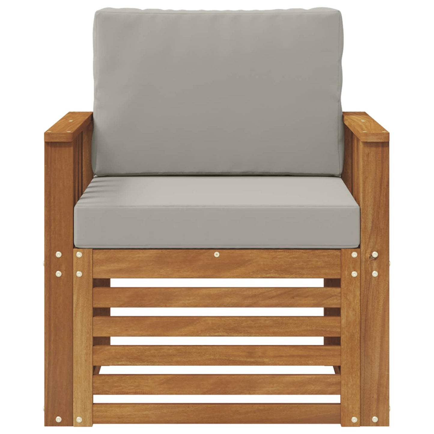 Outdoor-Sofa Massives Akazienholz und Polyester Natur