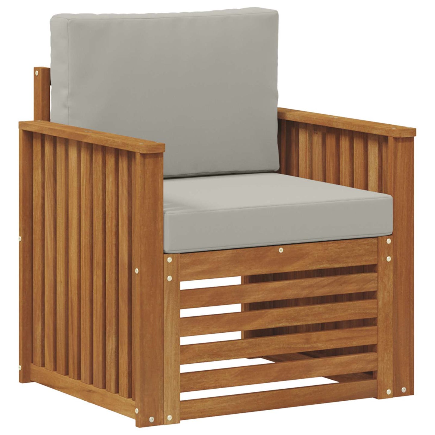 Outdoor-Sofa Massives Akazienholz und Polyester Natur