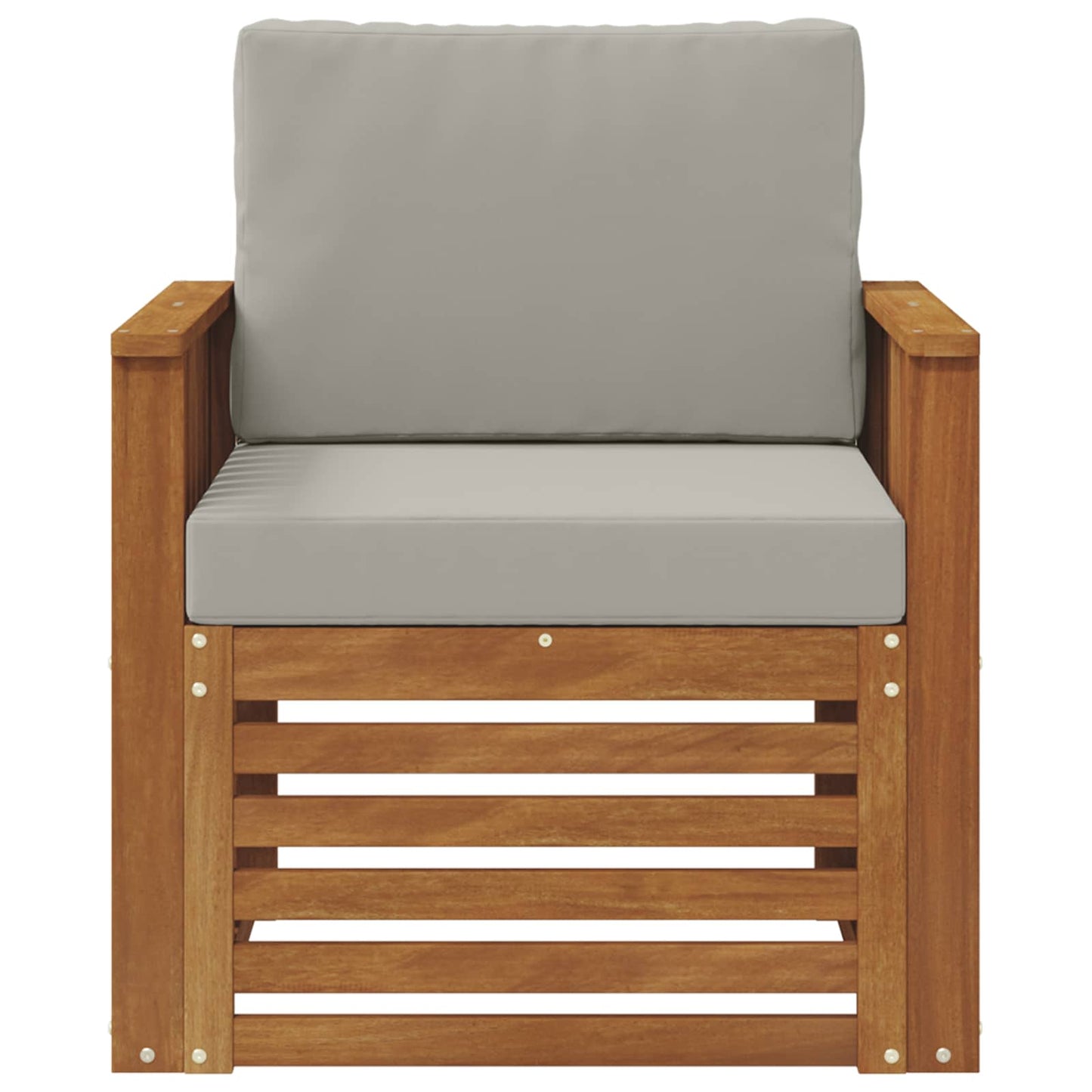 Outdoor-Sofa Massives Akazienholz und Polyester Natur