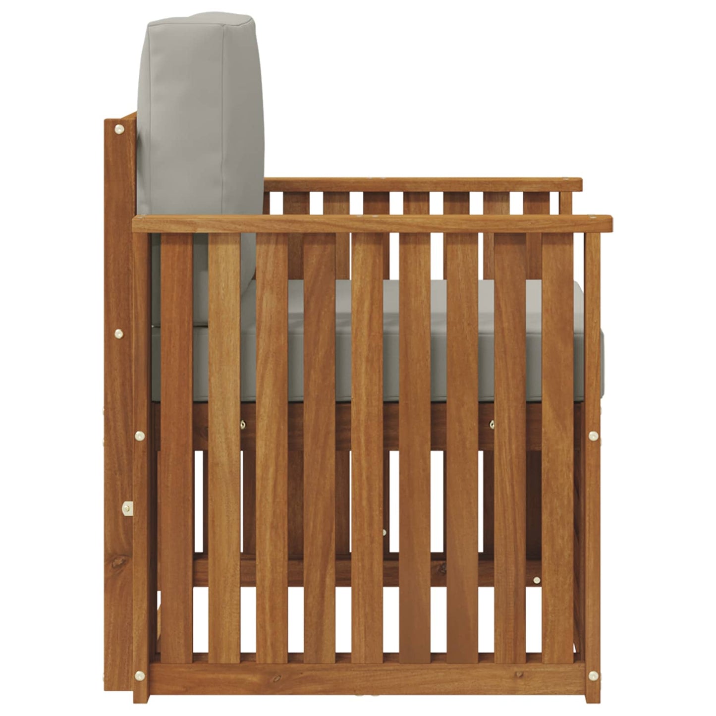 Outdoor-Sofa Massives Akazienholz und Polyester Natur