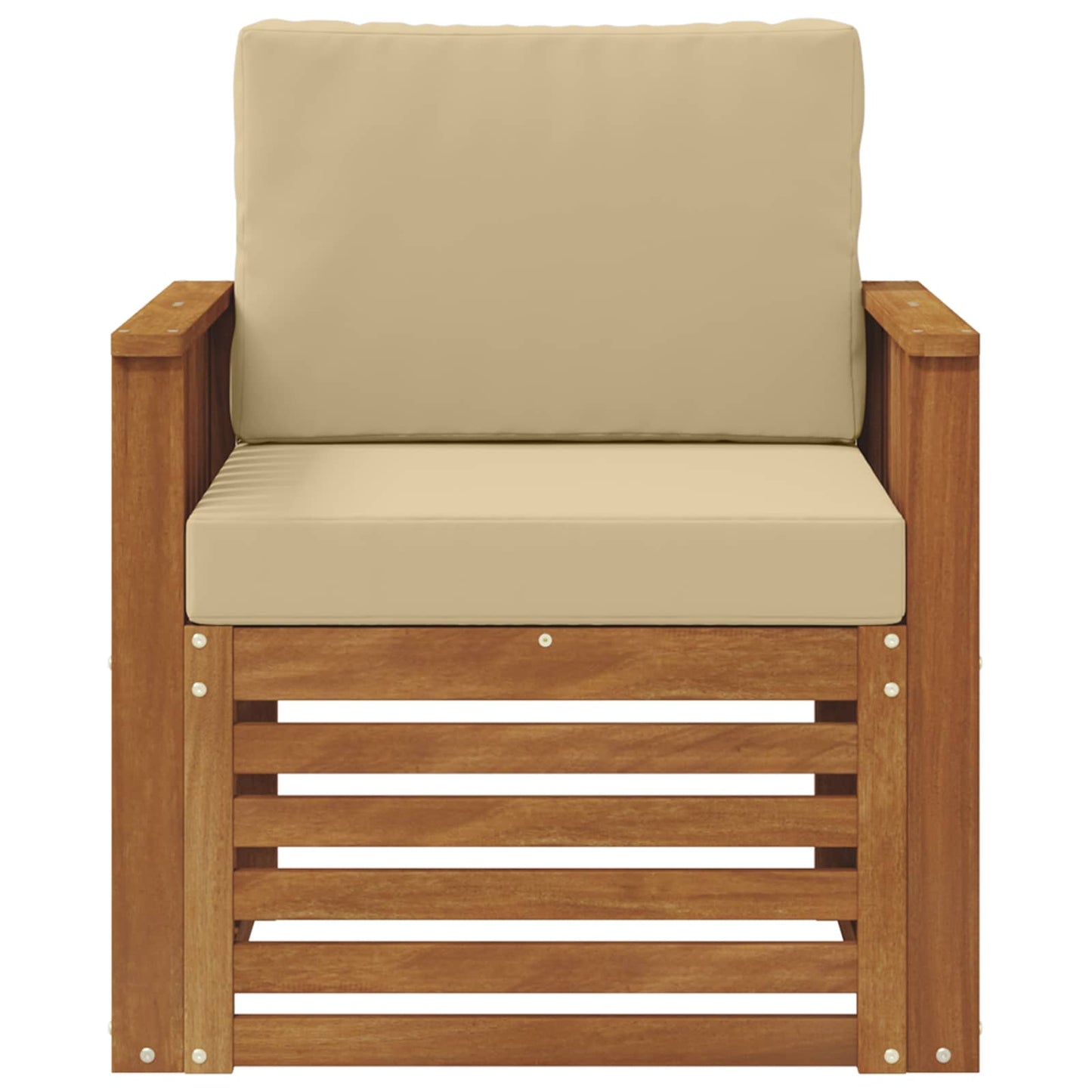 Outdoor-Sofa Massives Akazienholz und Polyester Natur