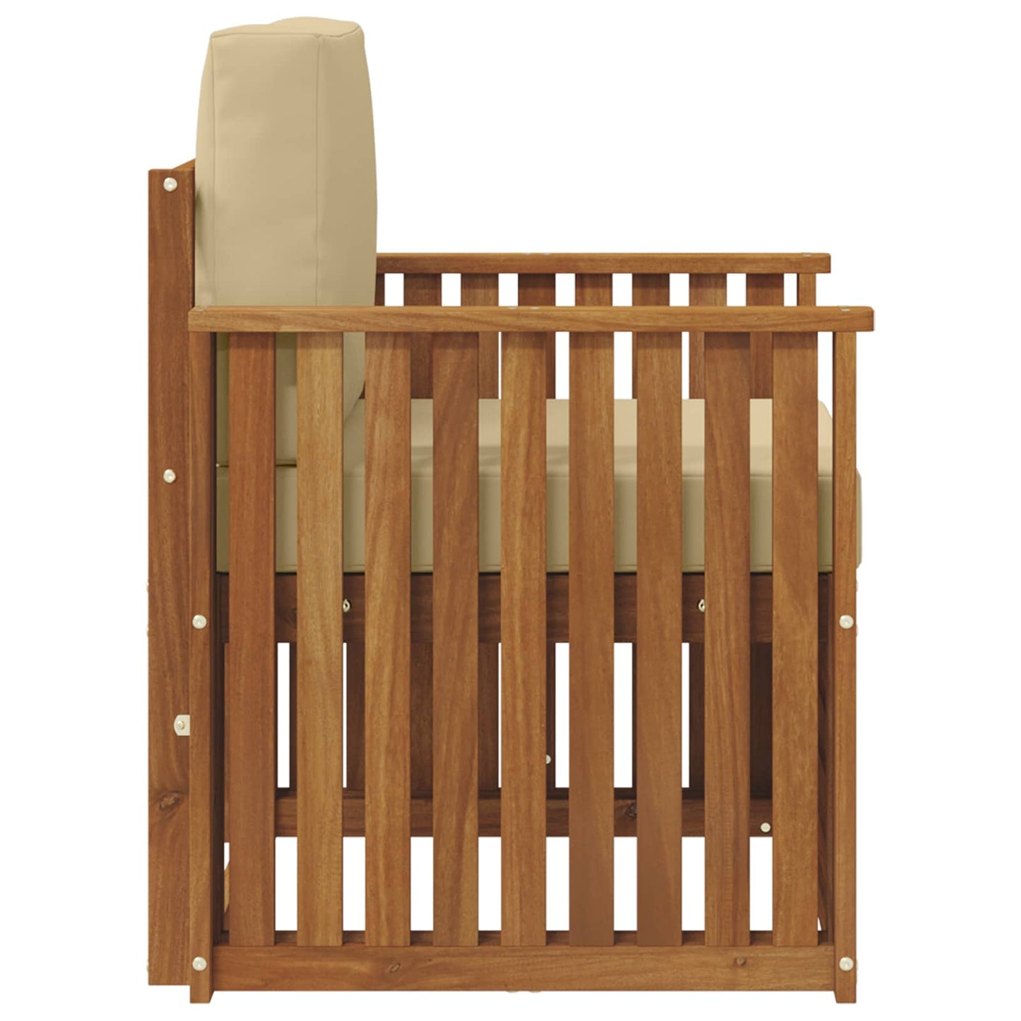 Outdoor-Sofa Massives Akazienholz und Polyester Natur