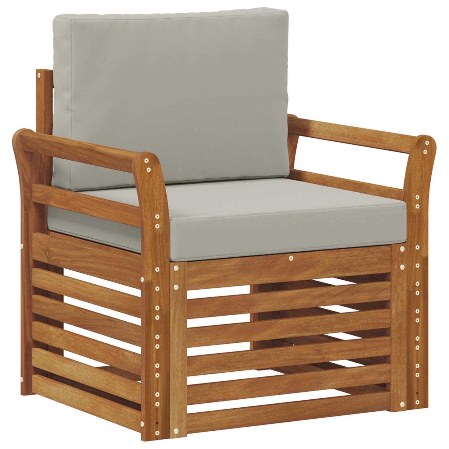 Outdoor-Sofa Massives Akazienholz und Polyester Natur