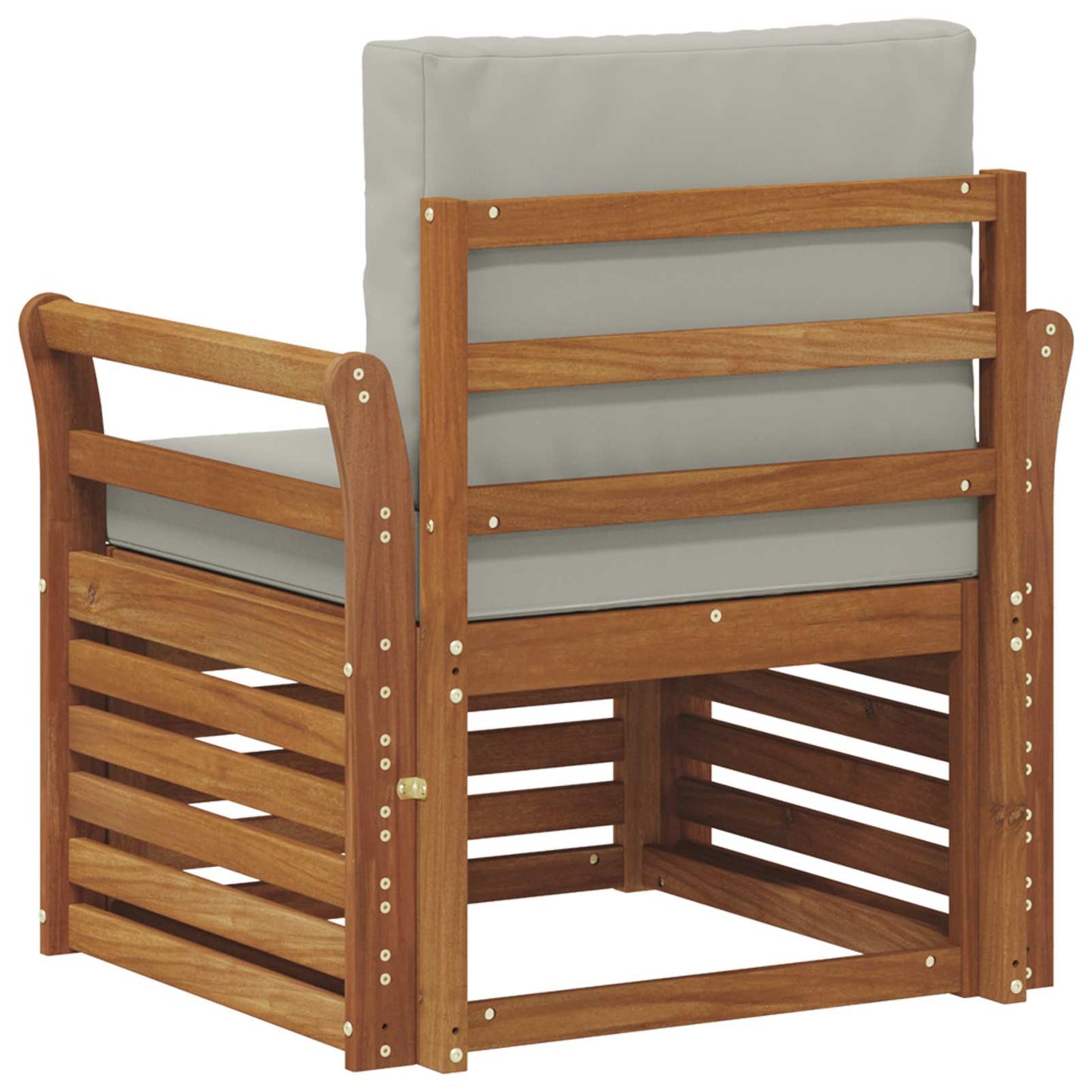 Outdoor-Sofa Massives Akazienholz und Polyester Natur