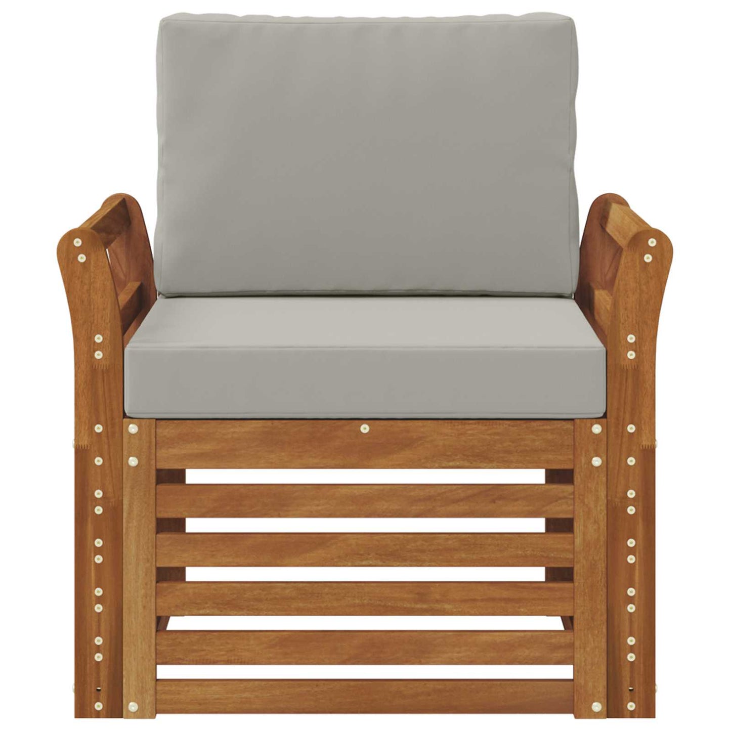 Outdoor-Sofa Massives Akazienholz und Polyester Natur