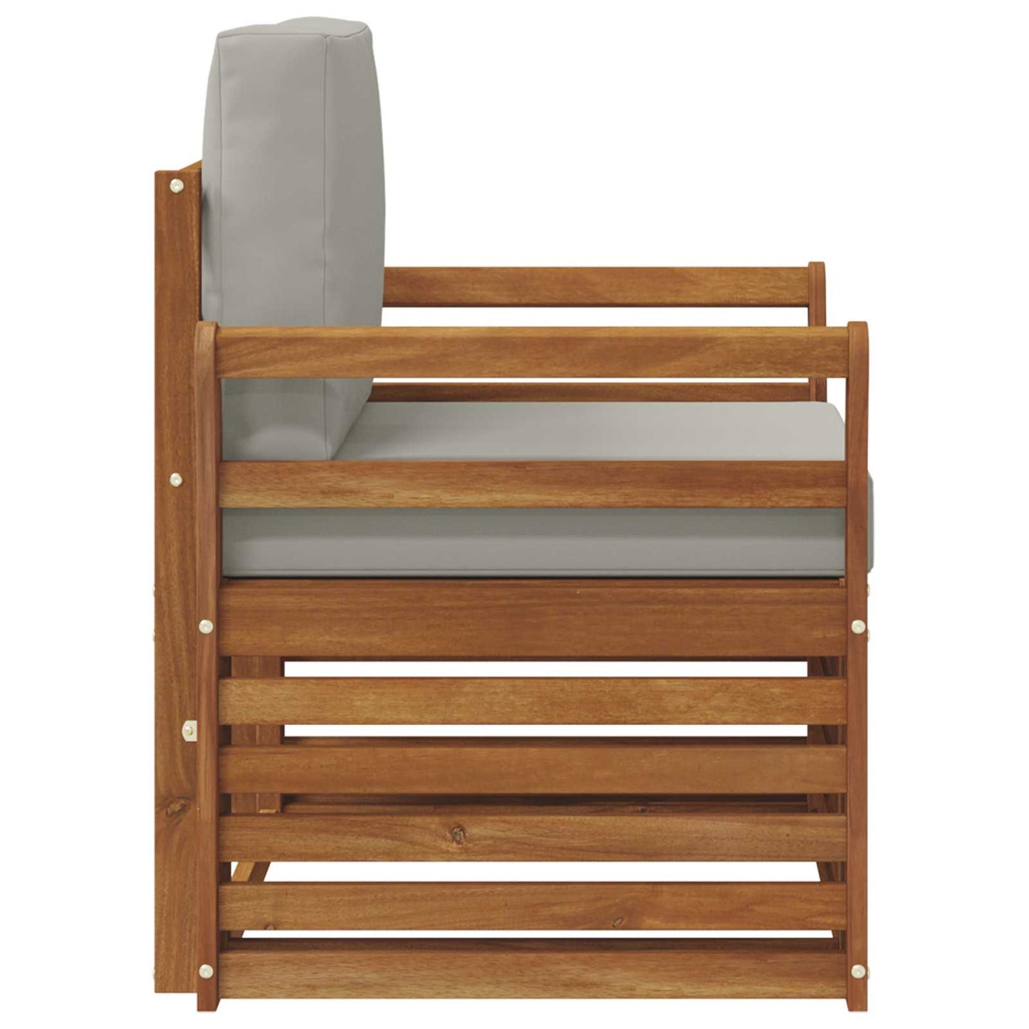 Outdoor-Sofa Massives Akazienholz und Polyester Natur