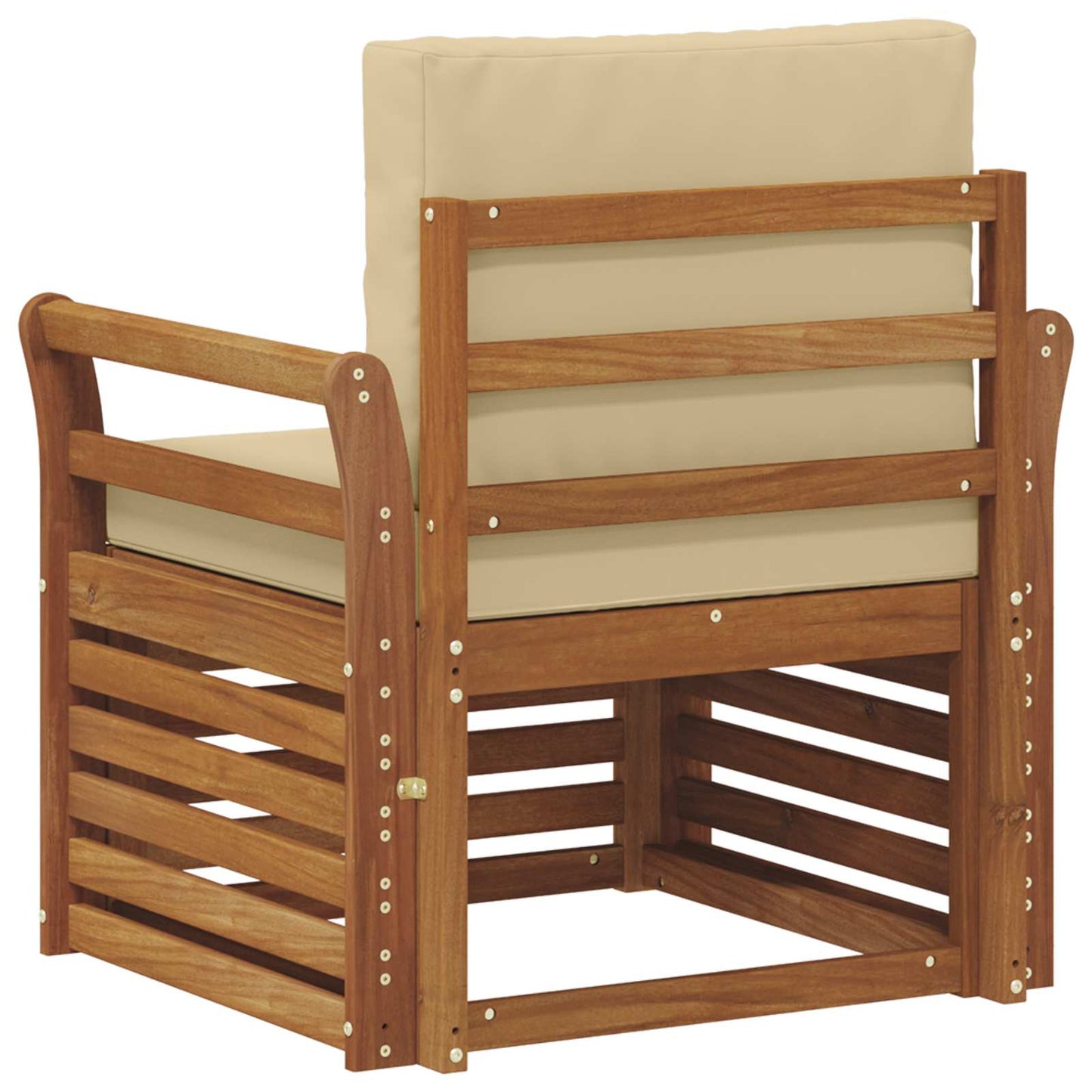 Outdoor-Sofa Massives Akazienholz und Polyester Natur
