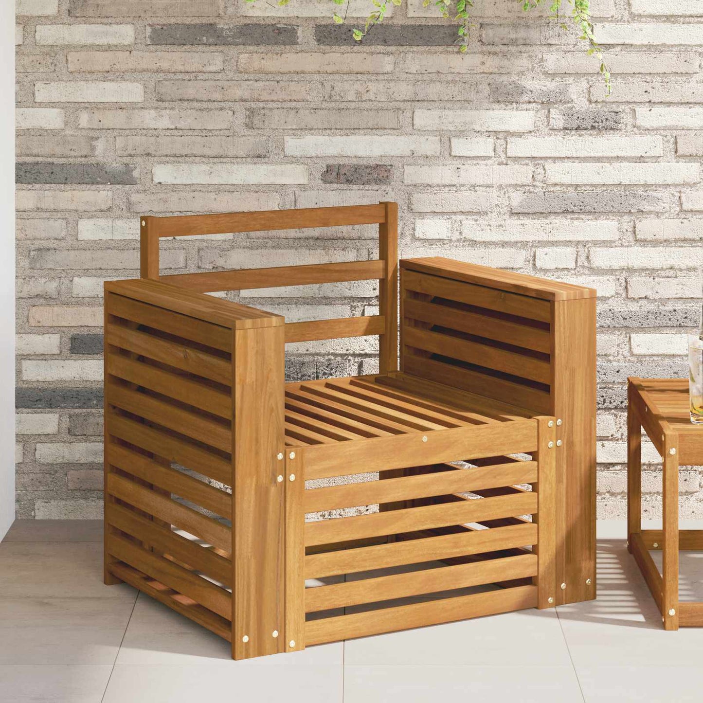 Outdoor-Sofa Massivholz Akazie Natur