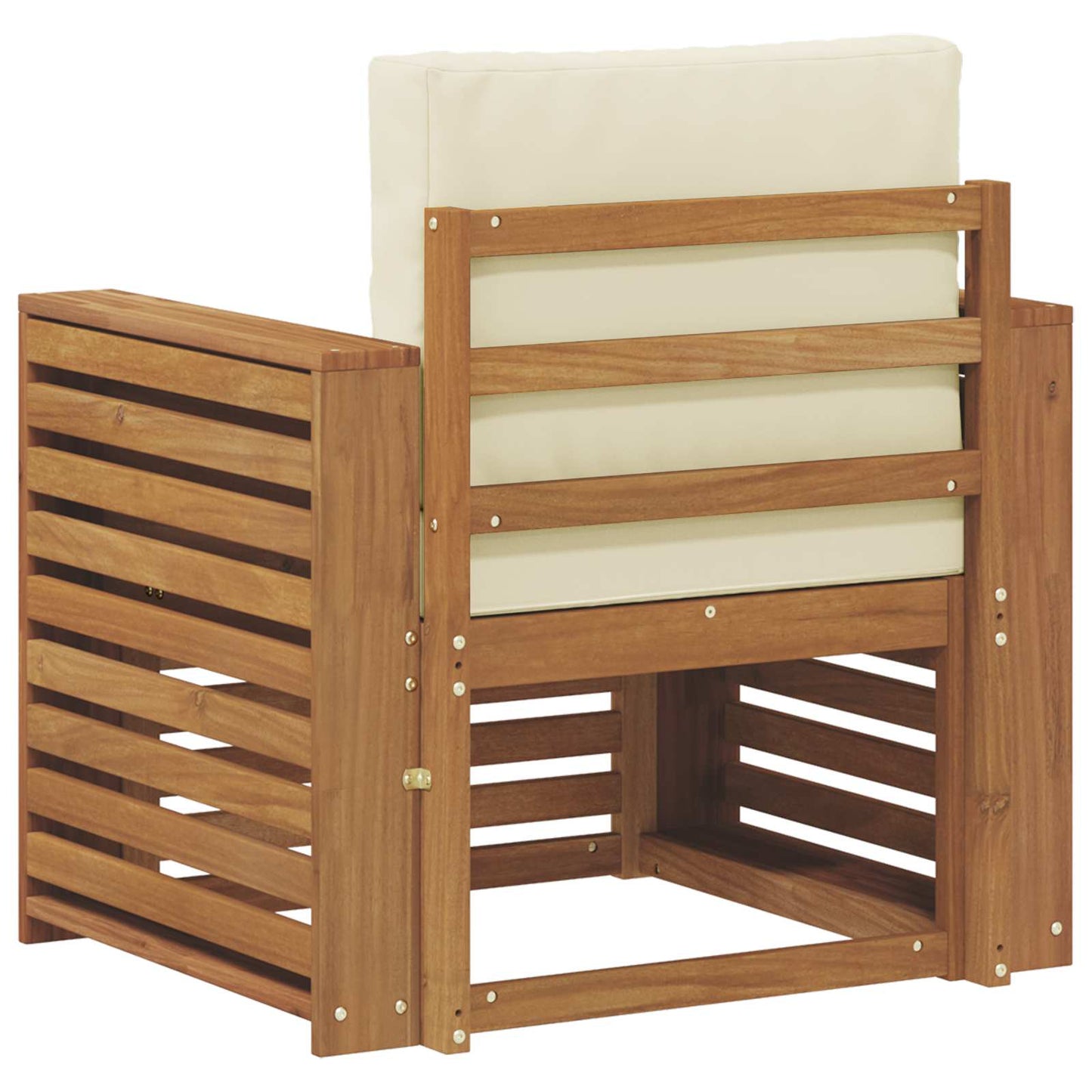 Outdoor-Sofa Massives Akazienholz und Polyester Natur