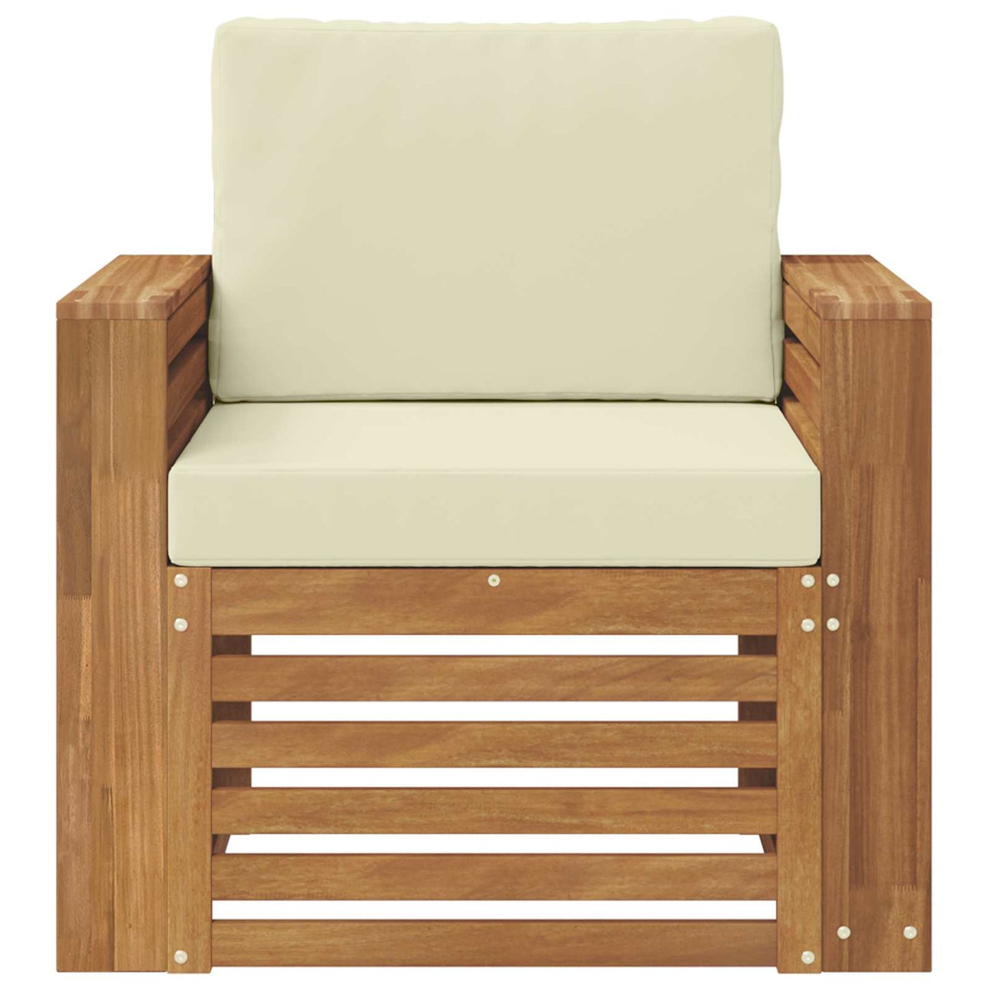 Outdoor-Sofa Massives Akazienholz und Polyester Natur