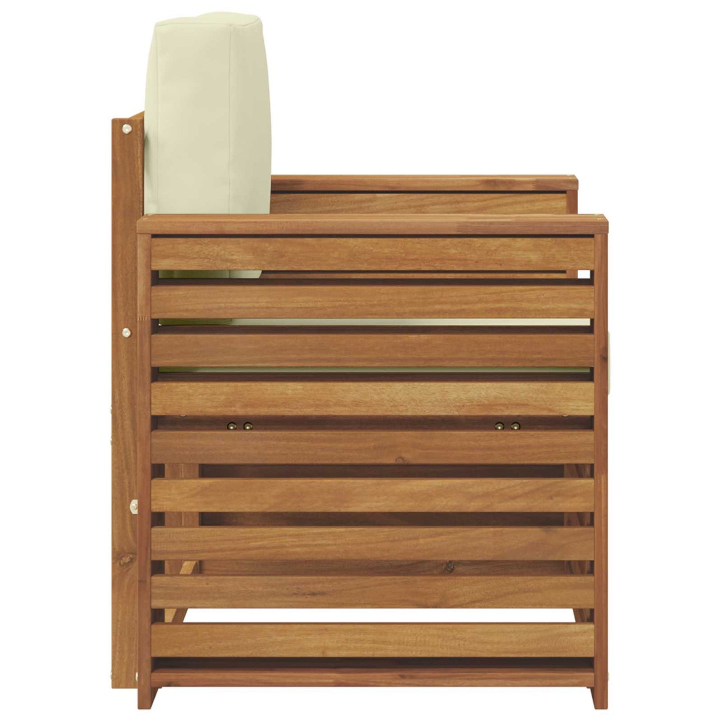 Outdoor-Sofa Massives Akazienholz und Polyester Natur