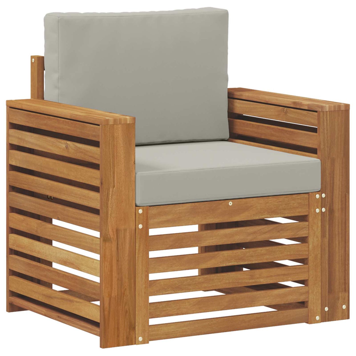 Outdoor-Sofa Massives Akazienholz und Polyester Natur