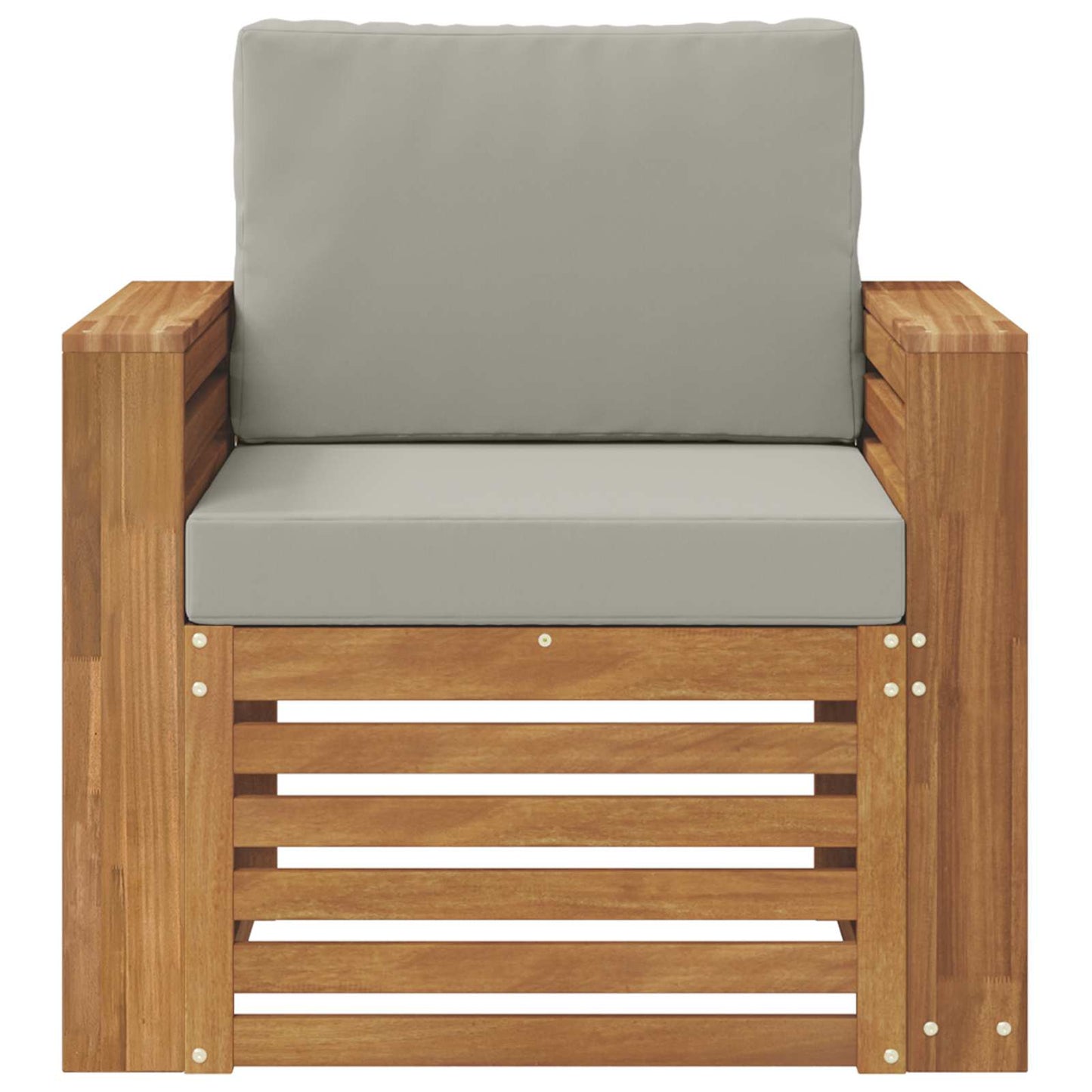 Outdoor-Sofa Massives Akazienholz und Polyester Natur