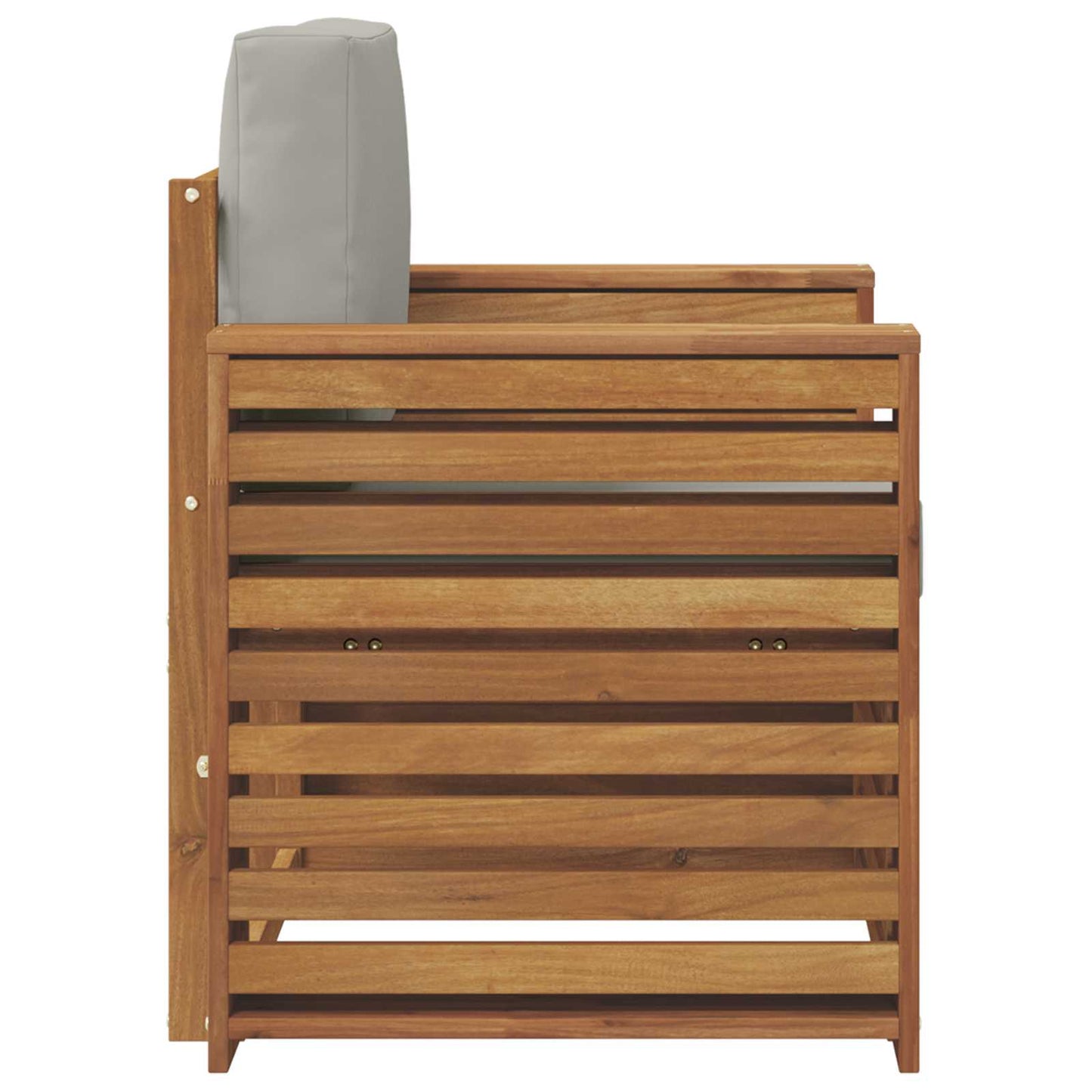 Outdoor-Sofa Massives Akazienholz und Polyester Natur