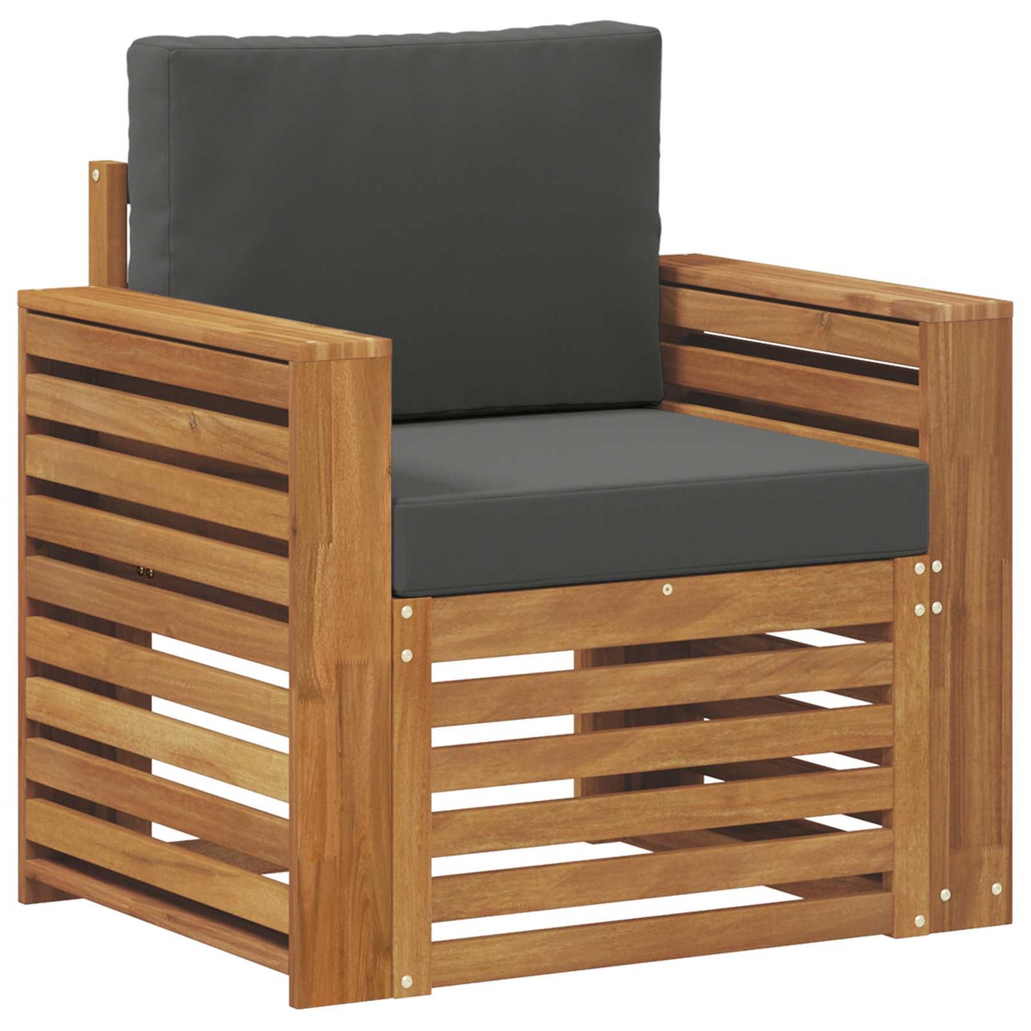 Outdoor-Sofa Massives Akazienholz und Polyester Natur