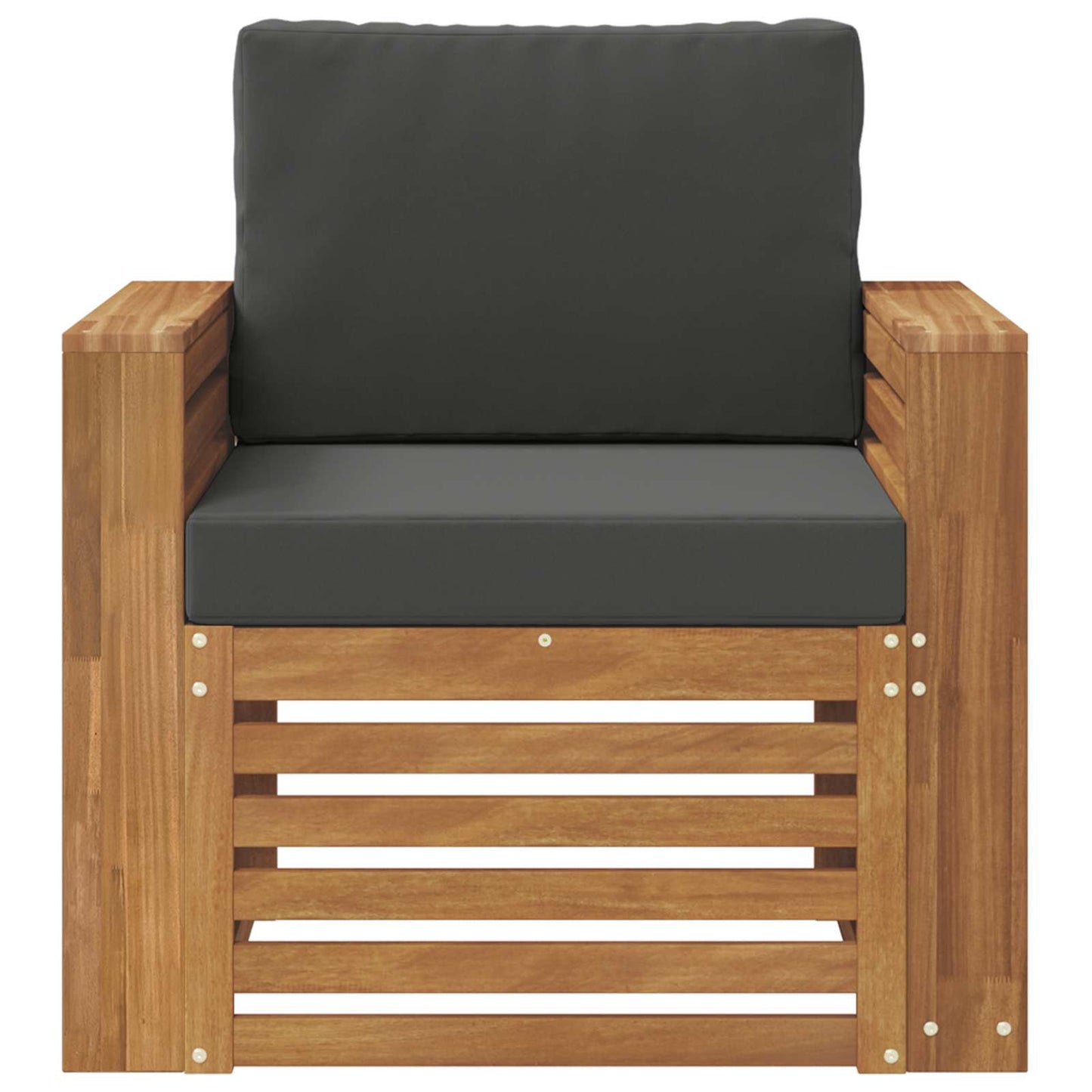 Outdoor-Sofa Massives Akazienholz und Polyester Natur