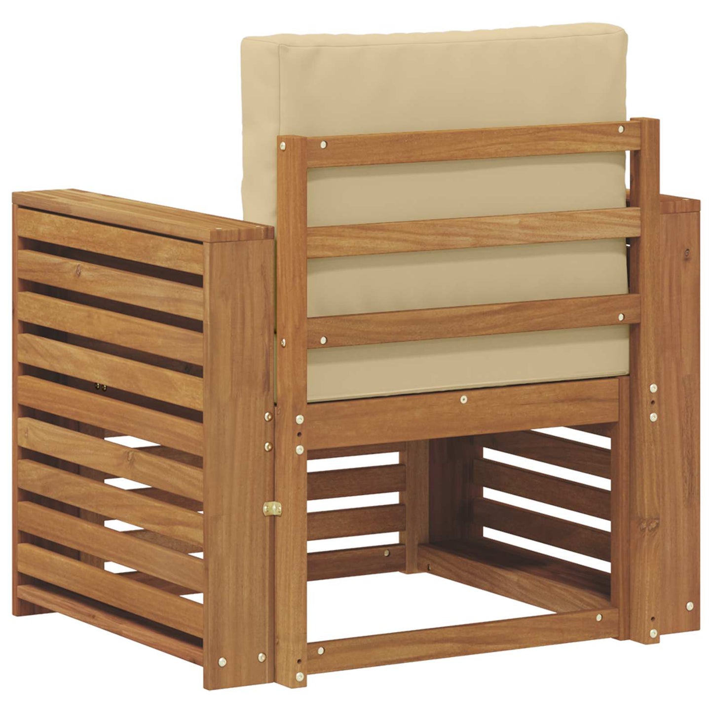 Outdoor-Sofa Massives Akazienholz und Polyester Natur