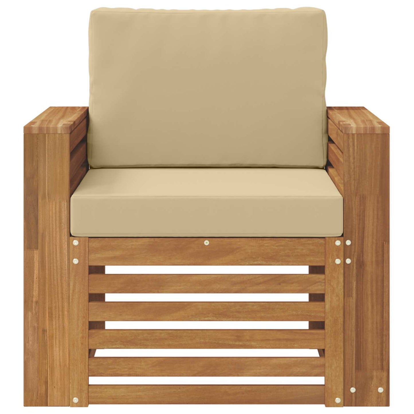 Outdoor-Sofa Massives Akazienholz und Polyester Natur