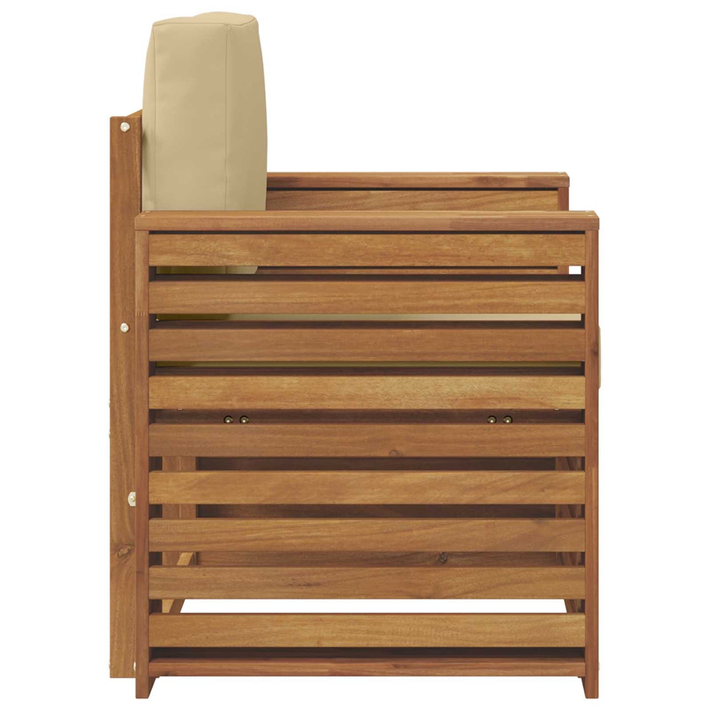 Outdoor-Sofa Massives Akazienholz und Polyester Natur