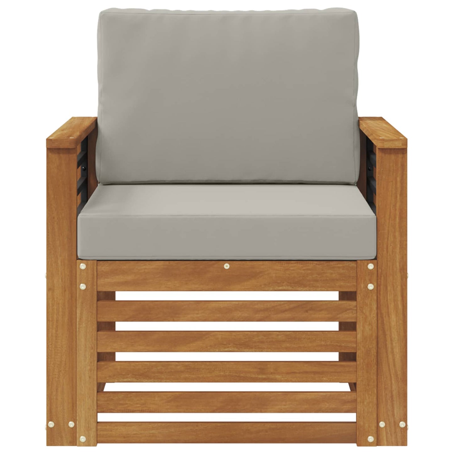 Outdoor-Sofa Massives Akazienholz und Polyester Natur