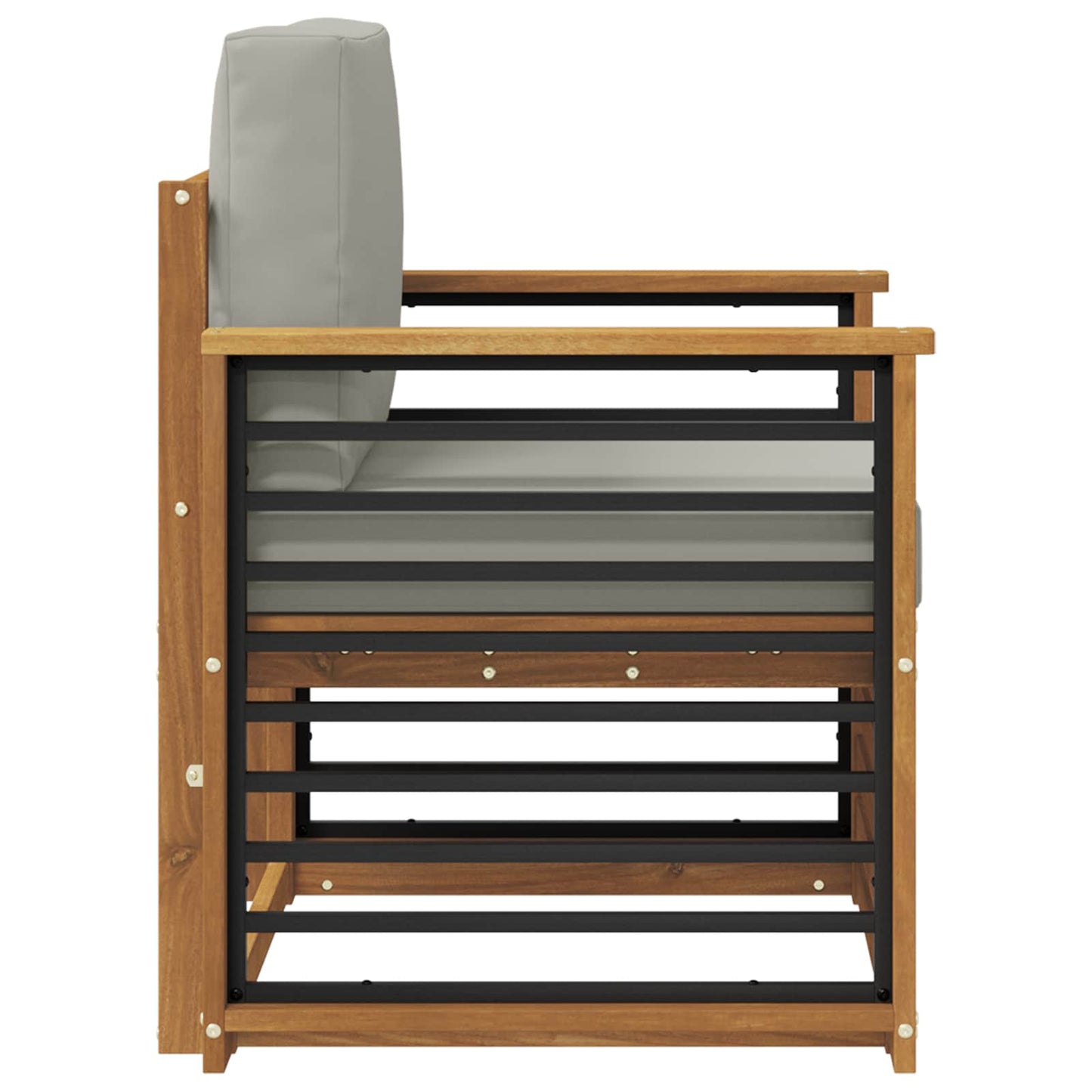 Outdoor-Sofa Massives Akazienholz und Polyester Natur