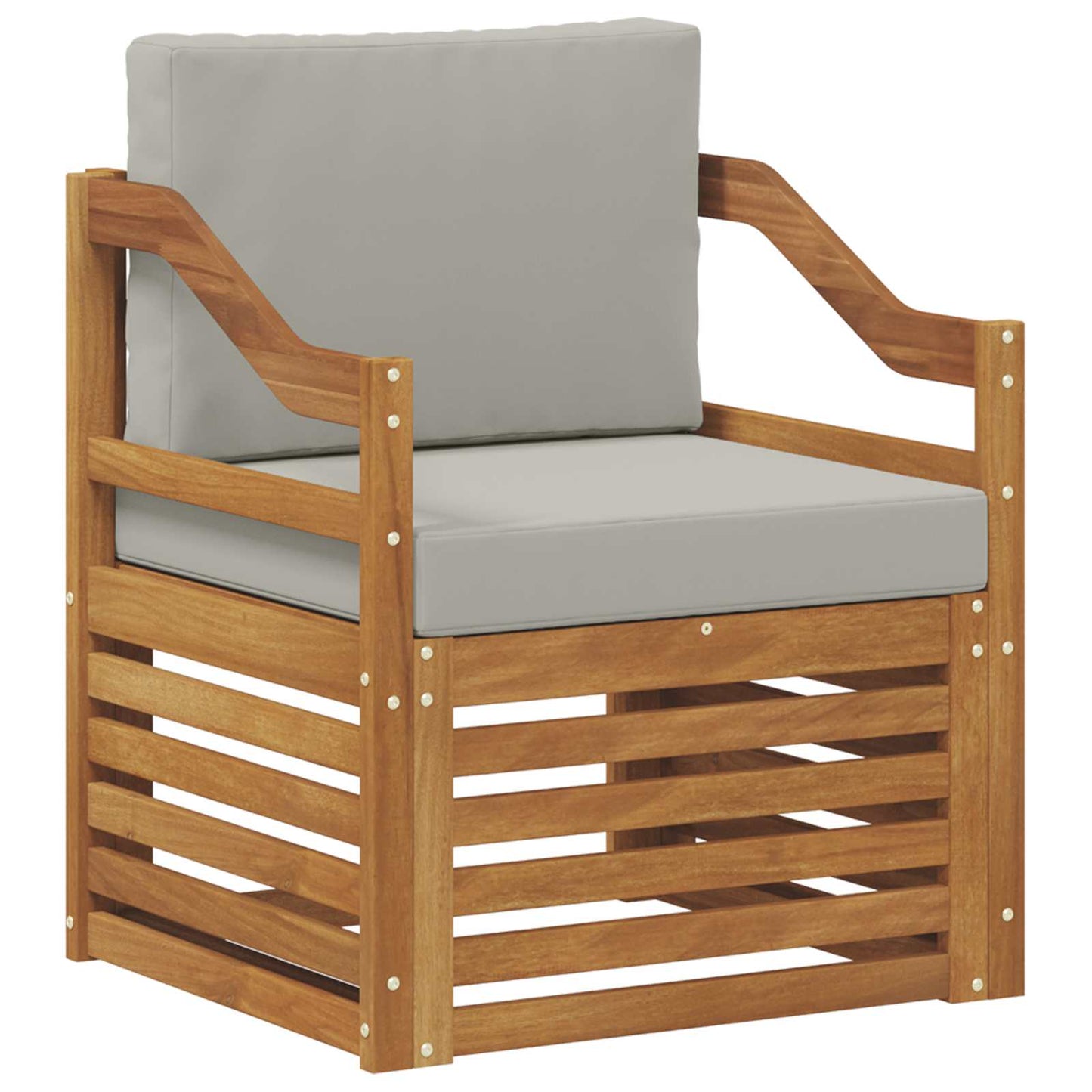 Outdoor-Sofa Massives Akazienholz und Polyester Natur