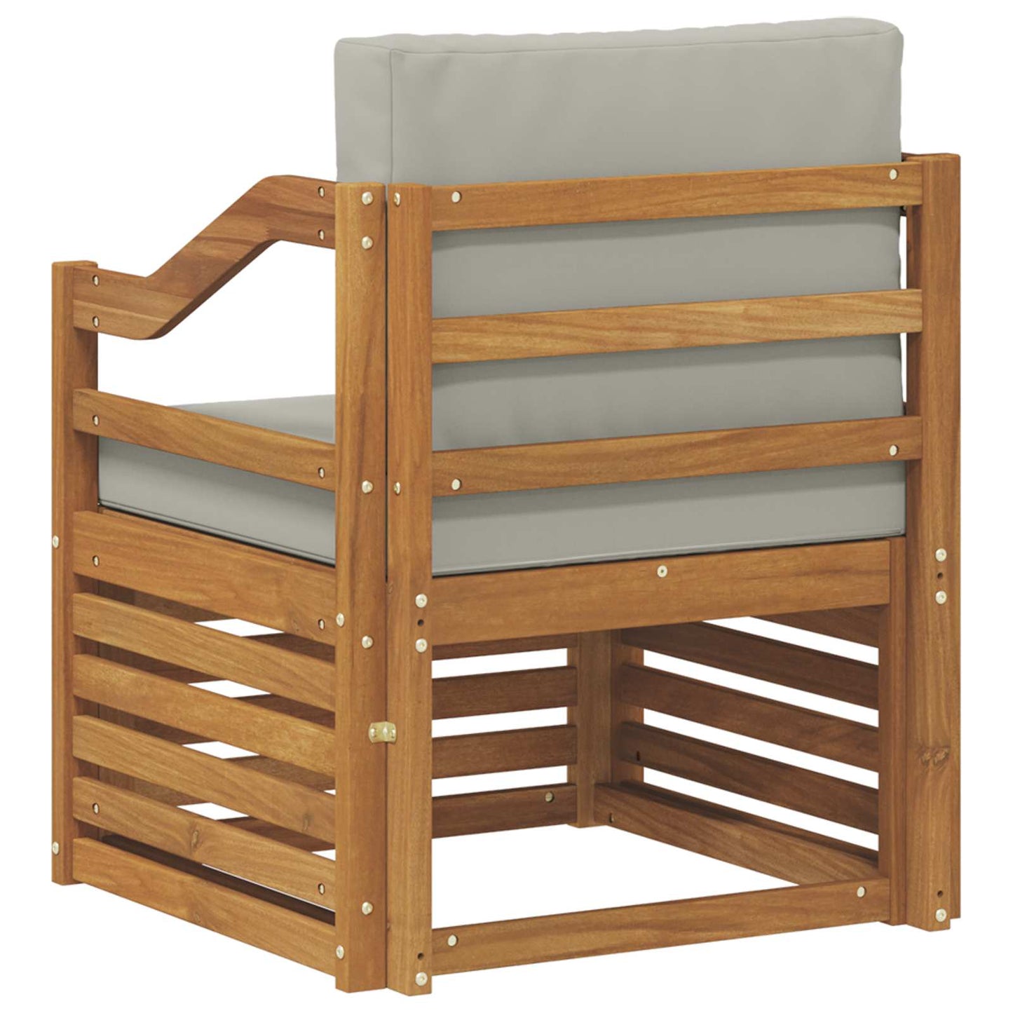 Outdoor-Sofa Massives Akazienholz und Polyester Natur