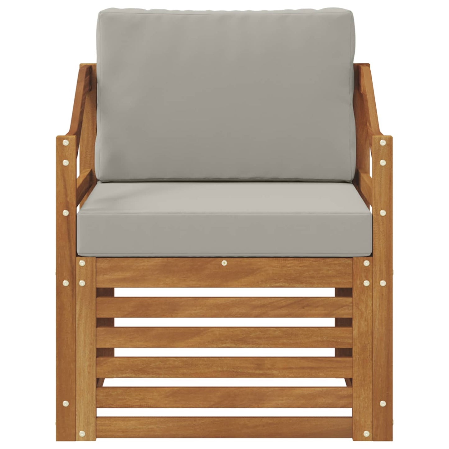 Outdoor-Sofa Massives Akazienholz und Polyester Natur