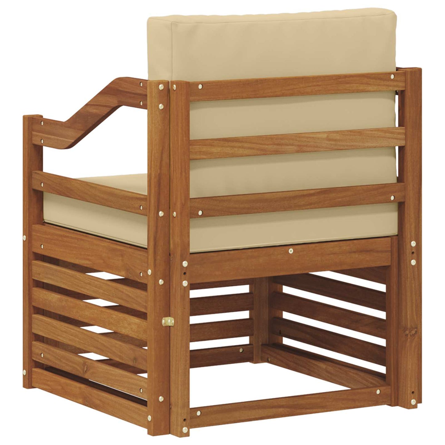 Outdoor-Sofa Massives Akazienholz und Polyester Natur