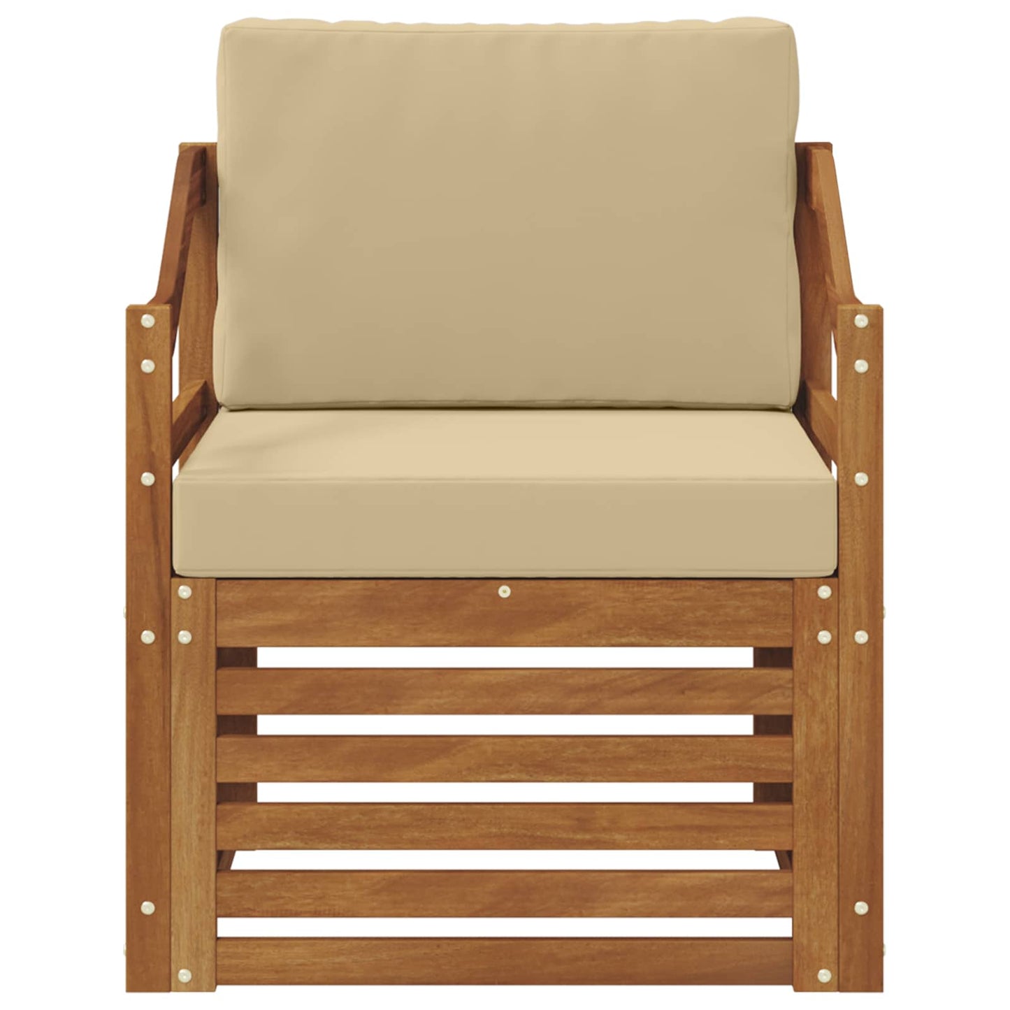 Outdoor-Sofa Massives Akazienholz und Polyester Natur