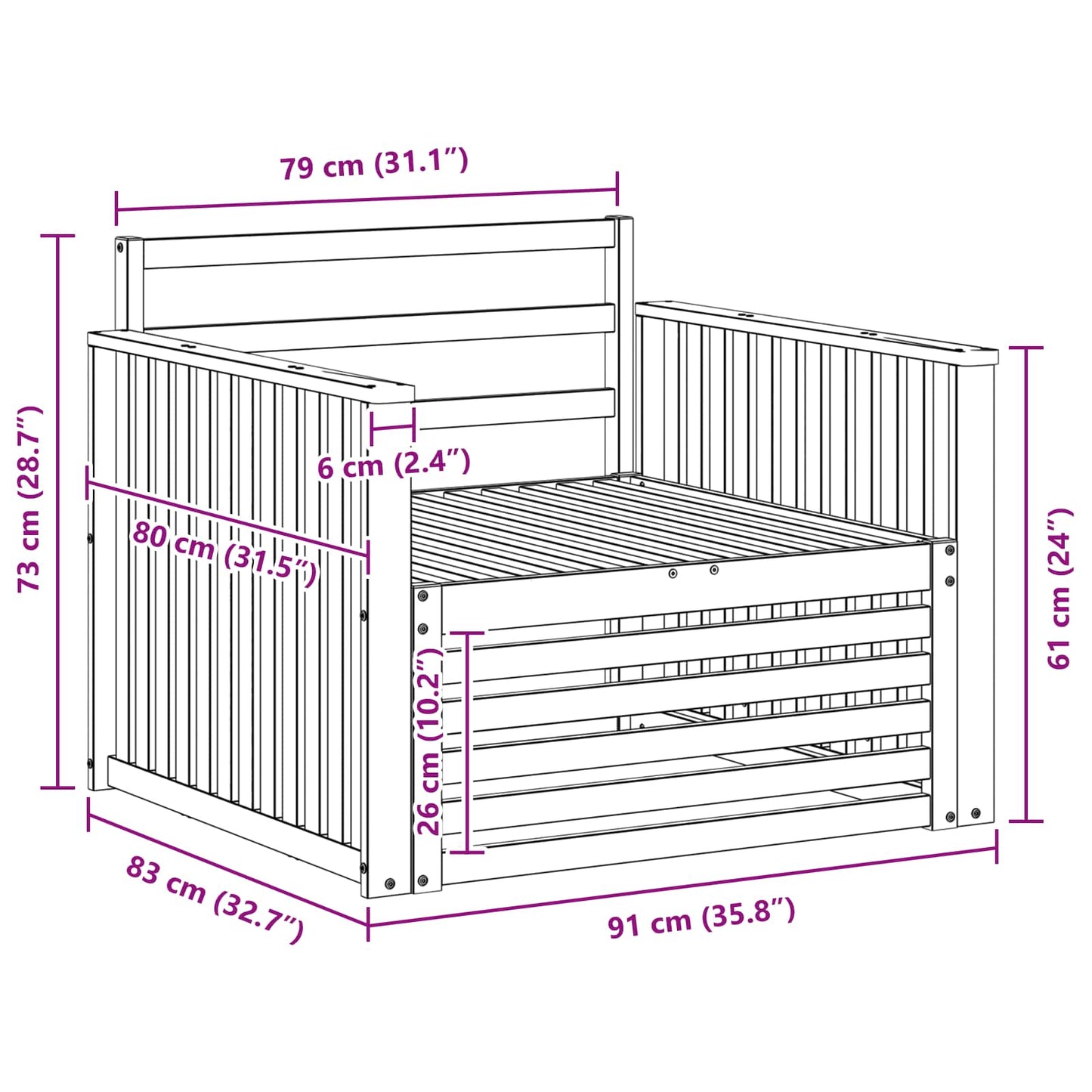 2 Stück Outdoor-Sofa Natur